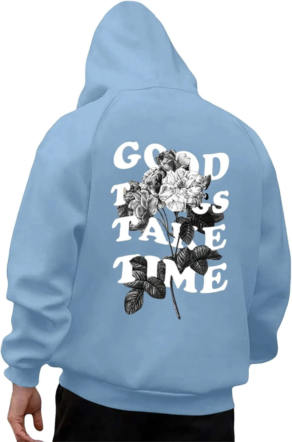 Love Like Jesus Hoodies for Men Letter Graphic Christian Faith Hoodies with Pocket Long Sleeve Drawstring Hooded Sweatshirts