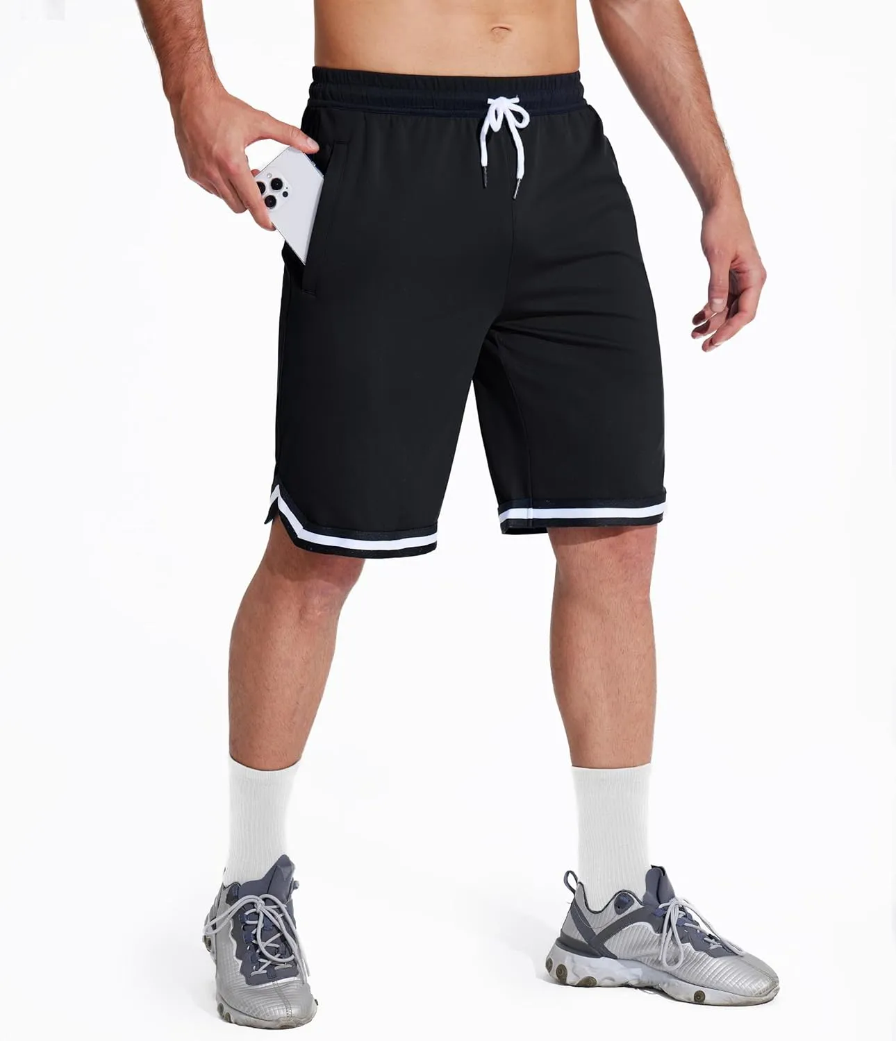 MAGCOMSEN Men's Athletic 10'' Shorts Quick Dry Basketball Shorts Workout Gym Running Tennis Shorts Lightweight Shorts