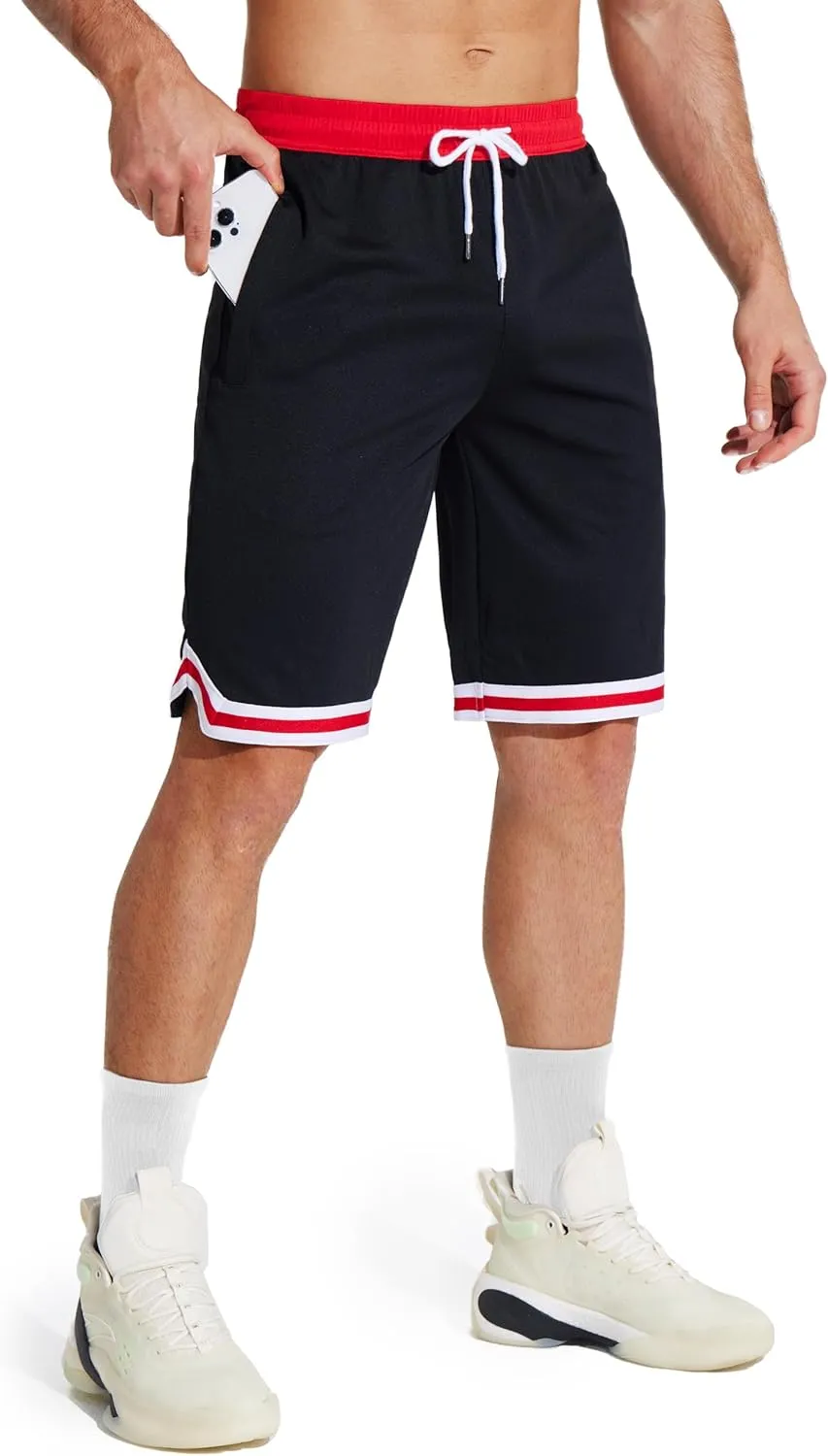 MAGCOMSEN Men's Athletic 10'' Shorts Quick Dry Basketball Shorts Workout Gym Running Tennis Shorts Lightweight Shorts