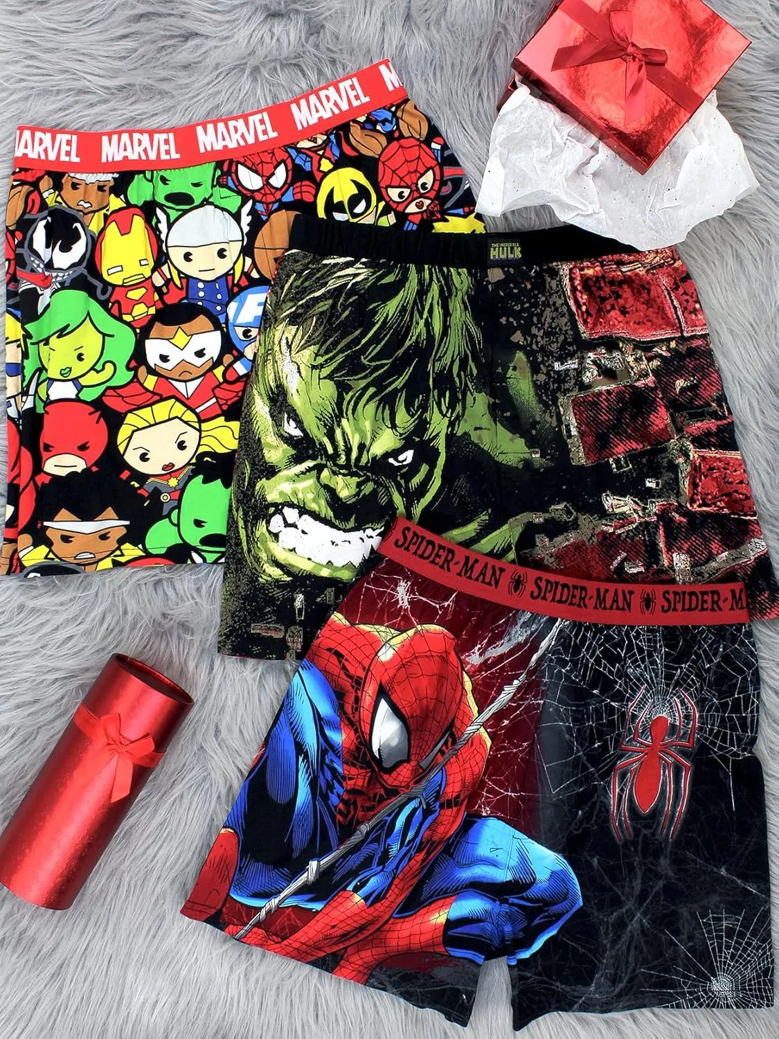 Marvel Spider-Man Web Comic Style Men's Boxer Lounge Shorts