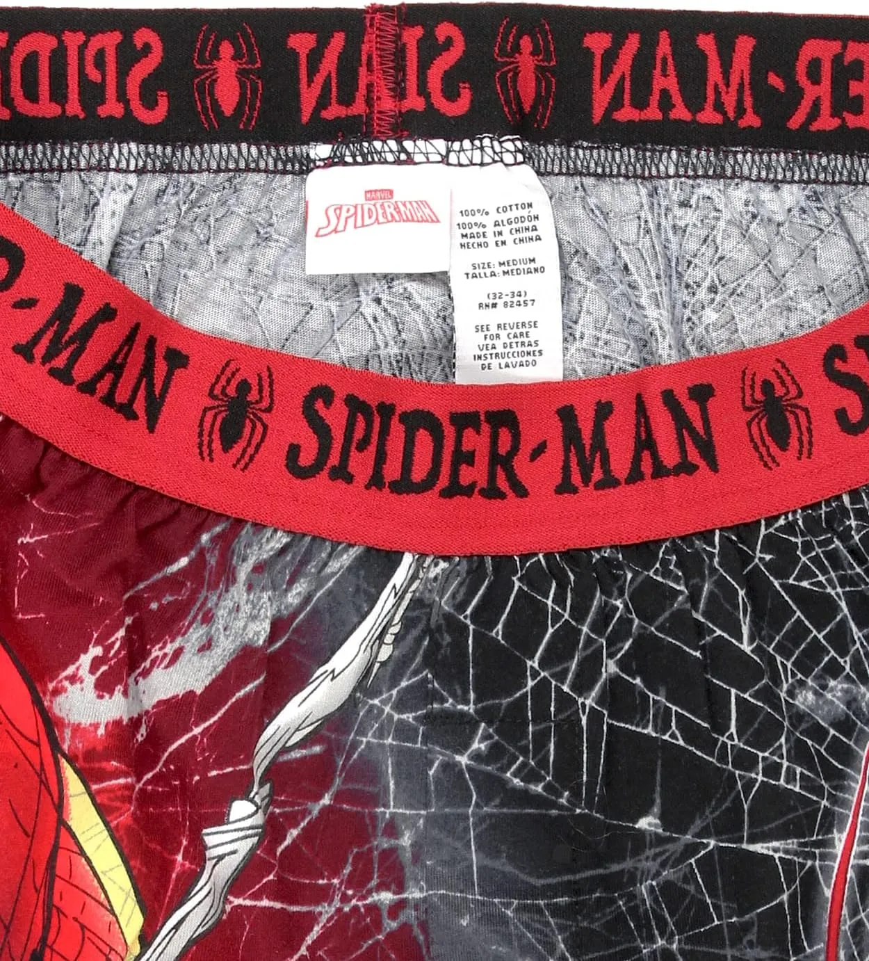 Marvel Spider-Man Web Comic Style Men's Boxer Lounge Shorts