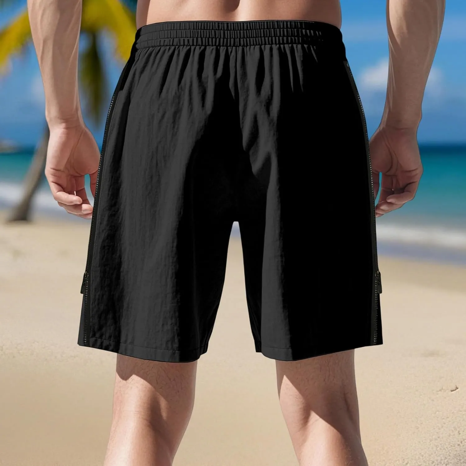 Men Athletic Running Shorts Lightweight Gym Workout Side Split Shorts Athletic Quick Dry Sports Shorts with Pockets
