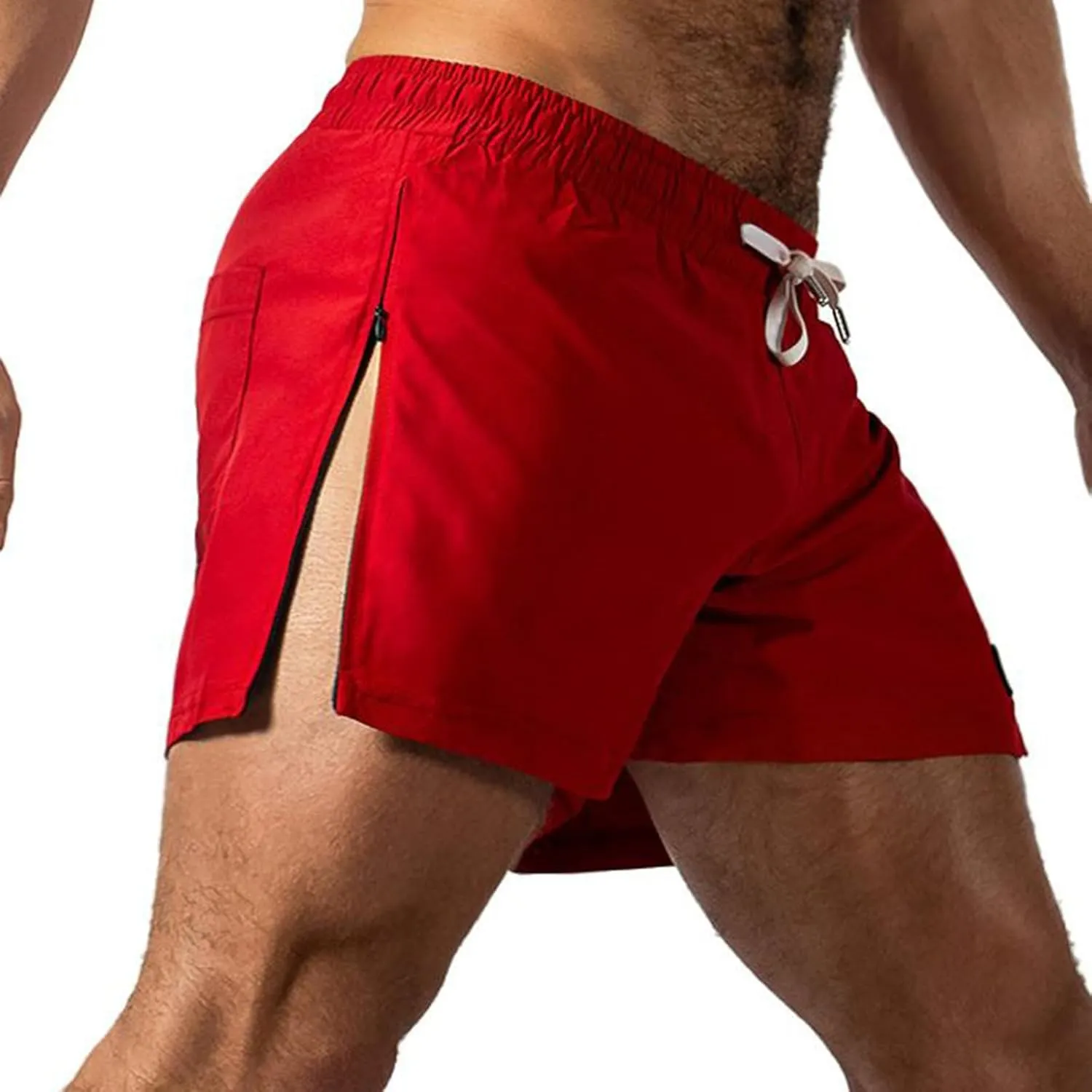 Men Athletic Running Shorts Lightweight Gym Workout Side Split Shorts Athletic Quick Dry Sports Shorts with Pockets