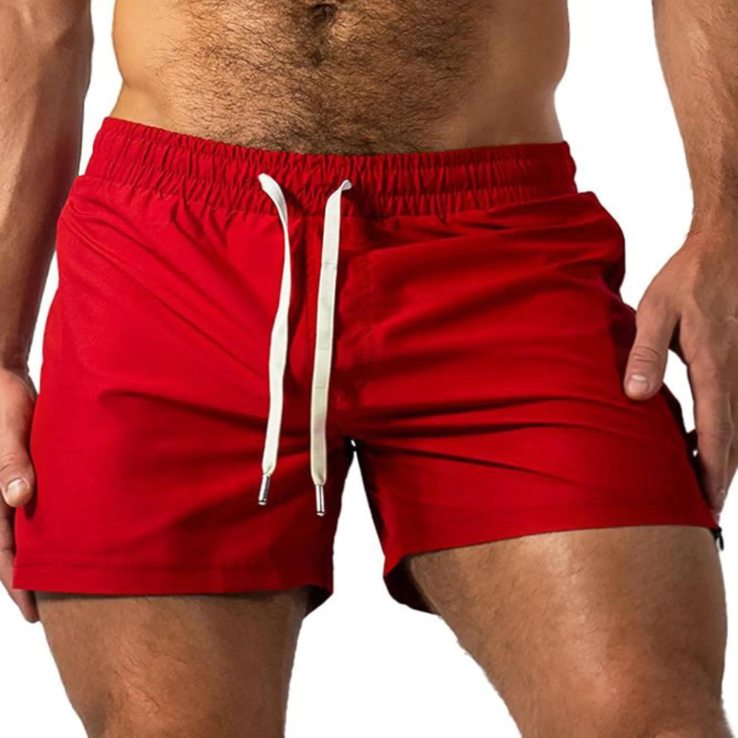 Men Athletic Running Shorts Lightweight Gym Workout Side Split Shorts Athletic Quick Dry Sports Shorts with Pockets