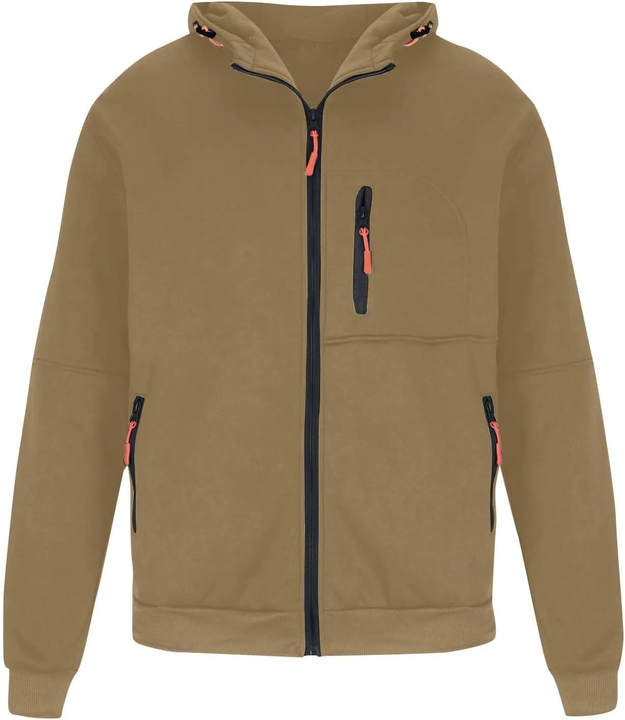 Men Zip up Hoodie Plain Fashion Sweatshirt Lightweight Casual Jackets Fall Sweaters with Pockets