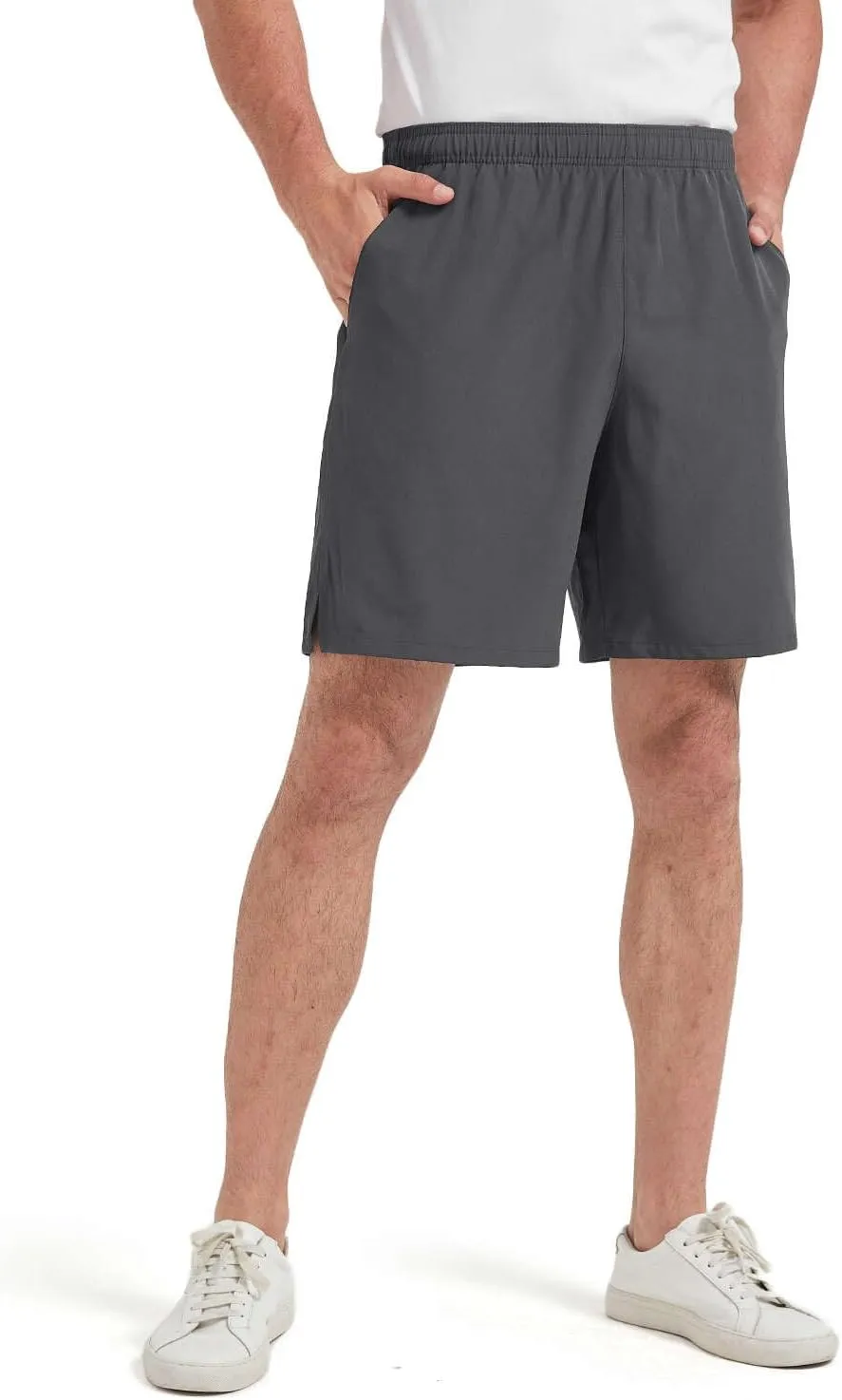Men's Athletic Running Shorts with Zipper Pockets,Pack Dry-Fit Shorts for Men,7 Inch Mens Quick Dry Shorts