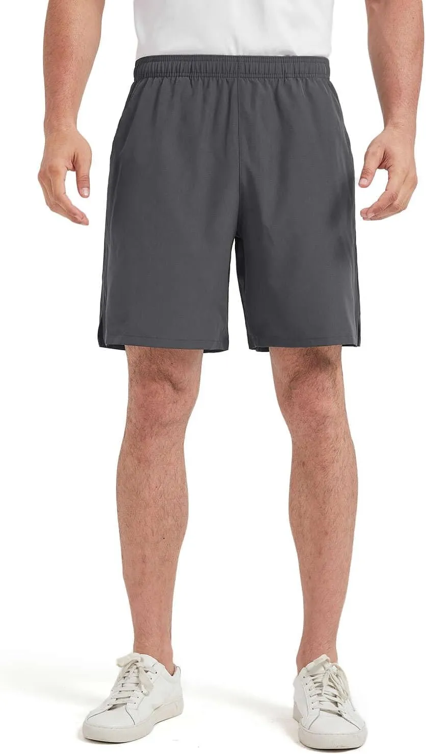 Men's Athletic Running Shorts with Zipper Pockets,Pack Dry-Fit Shorts for Men,7 Inch Mens Quick Dry Shorts