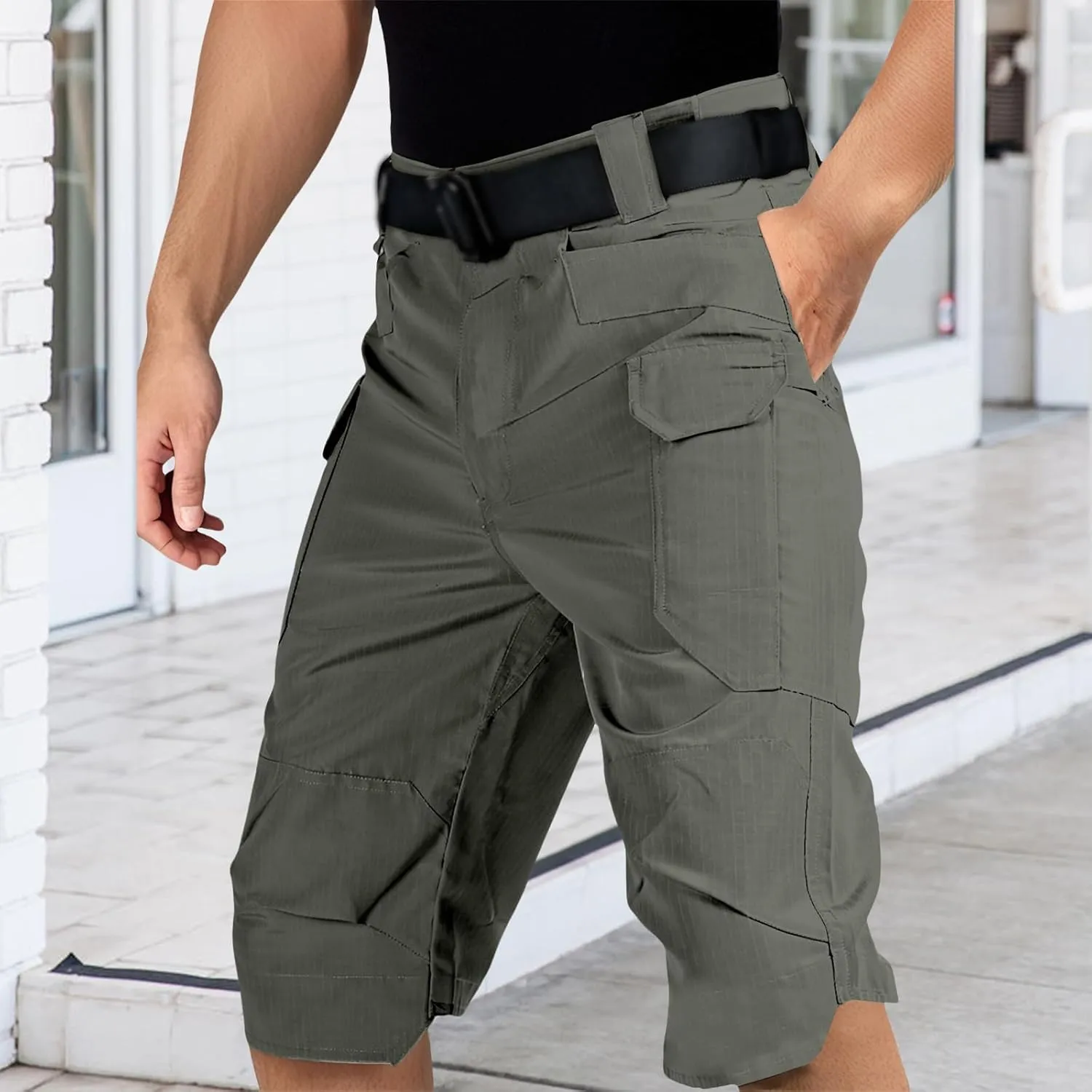 Mens Classic Tactical Shorts Summer Combat Cargo Shorts Outdoor Water-Resistant Hiking Pants with Multiple Pockets