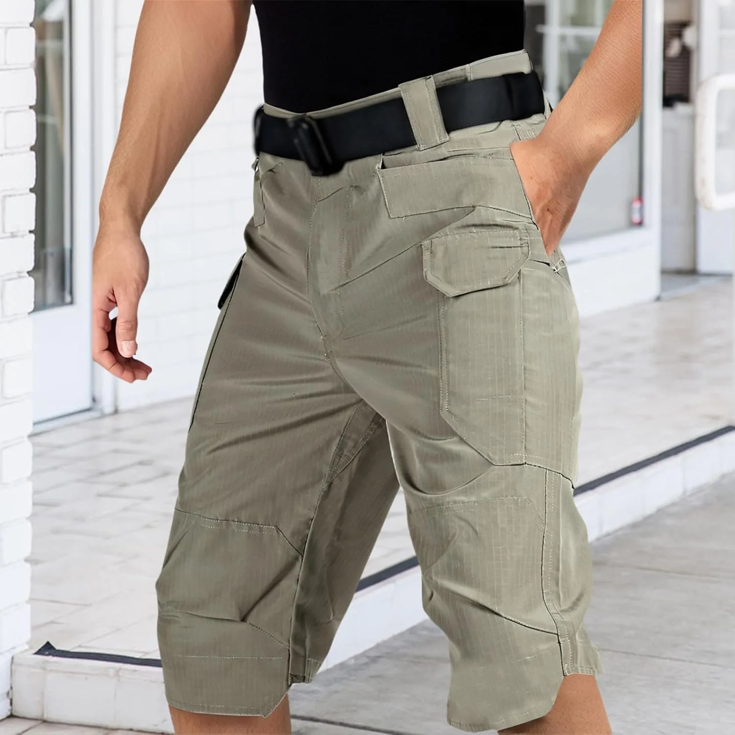Mens Classic Tactical Shorts Summer Combat Cargo Shorts Outdoor Water-Resistant Hiking Pants with Multiple Pockets