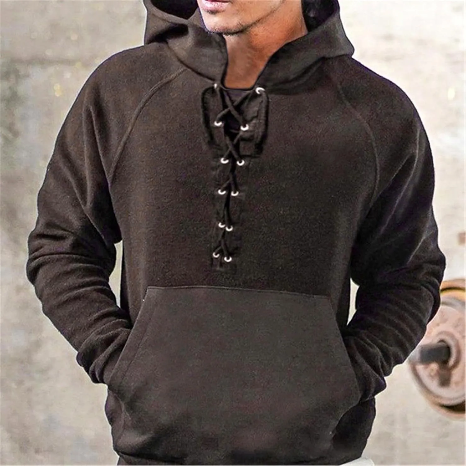 Men's Color Block Pullover Fleece Hoodie Men And Women Blouse Shirt Pullover Sweatshirts Casual Long Sleeve Shirts