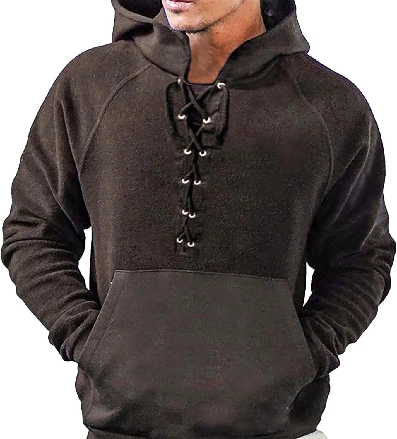 Men's Color Block Pullover Fleece Hoodie Men And Women Blouse Shirt Pullover Sweatshirts Casual Long Sleeve Shirts