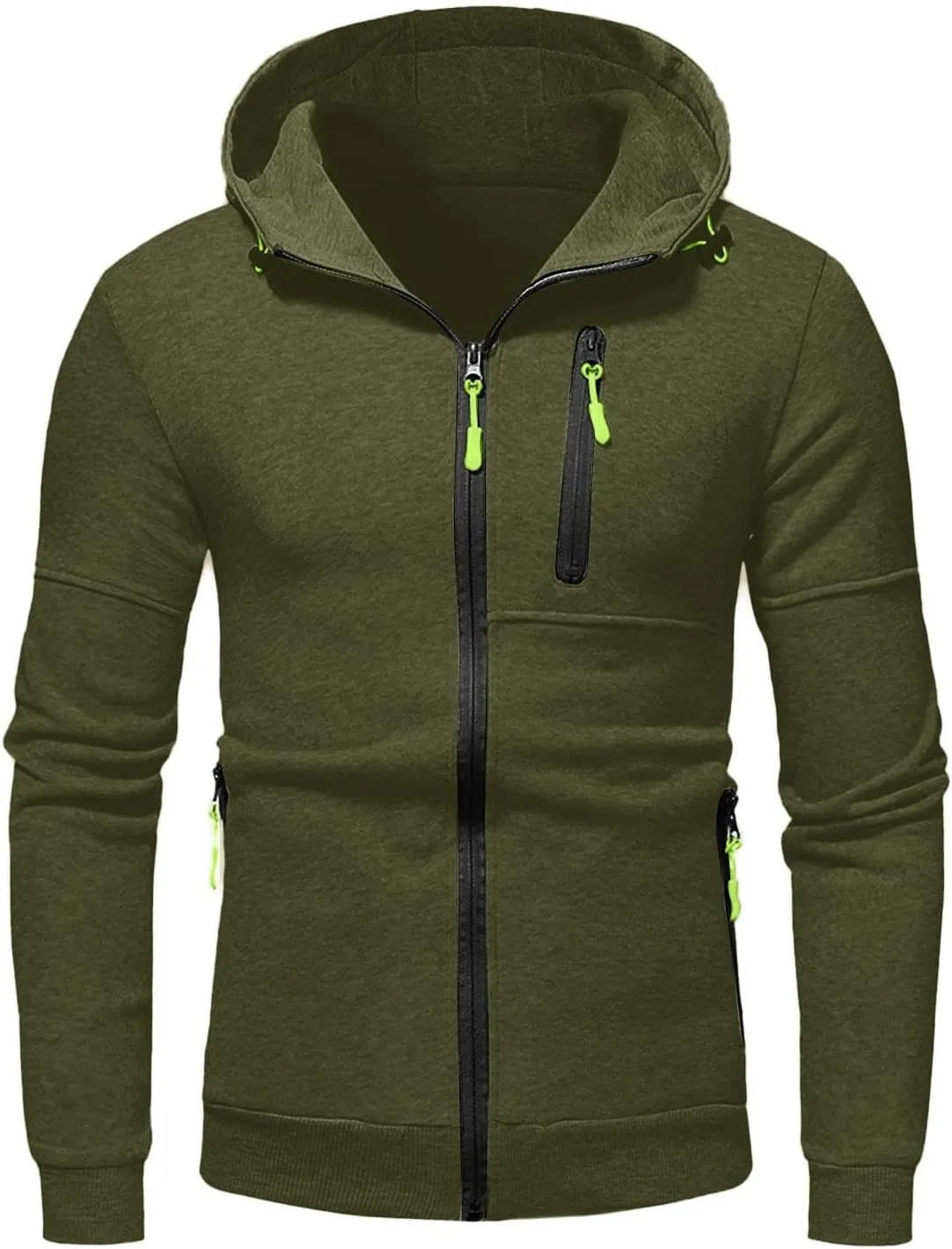 Men's Full Zip Heavyweight Hoodie Men's Spring And Autumn Long Sleeve Half Zip Sportswear Men's Pullover Club Hoodie