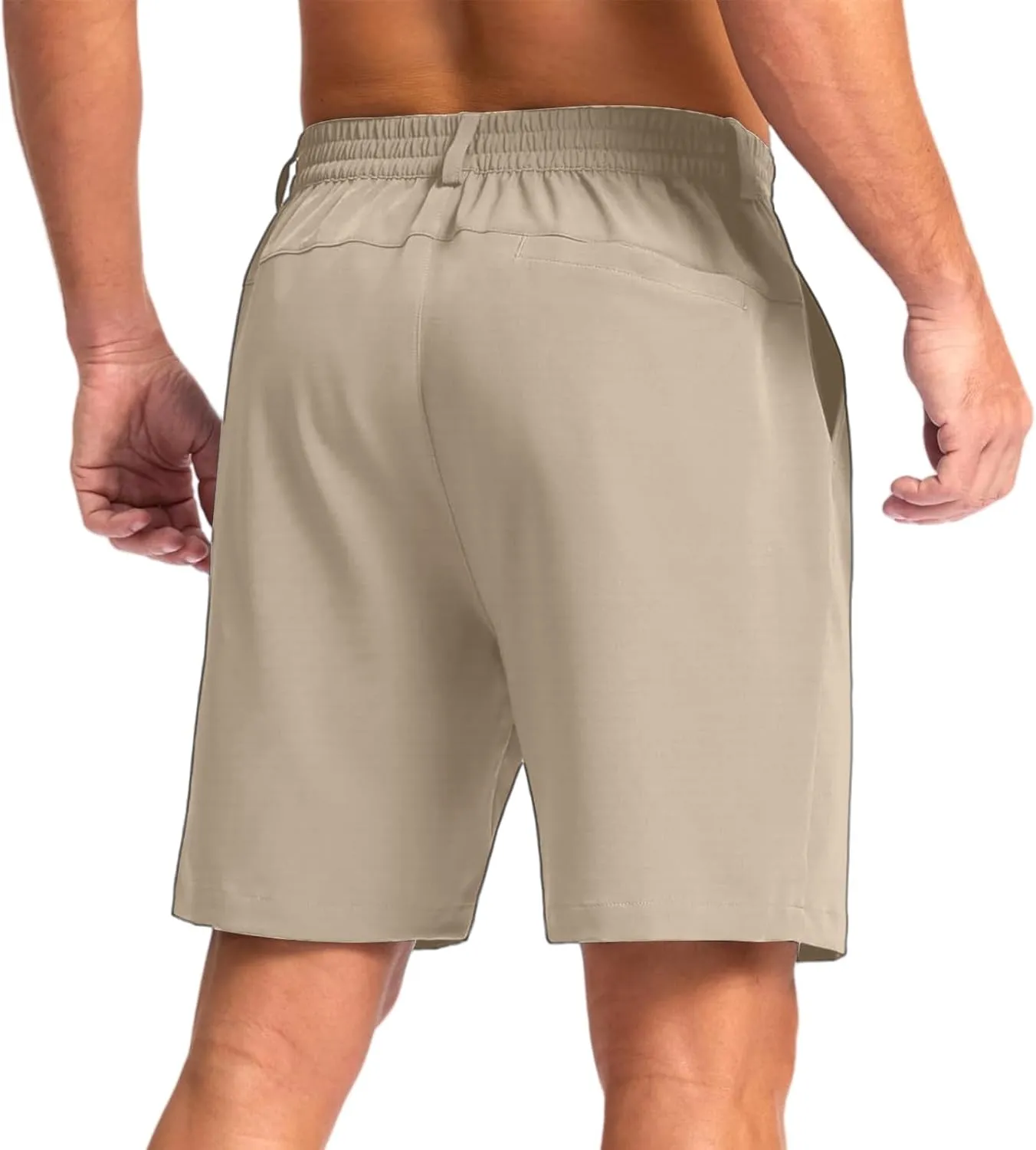 Men's Golf Shorts Button Up Zipper Casual Shorts Solid Color Straight Leg Pants Regular Fit Simple Stretch Pants