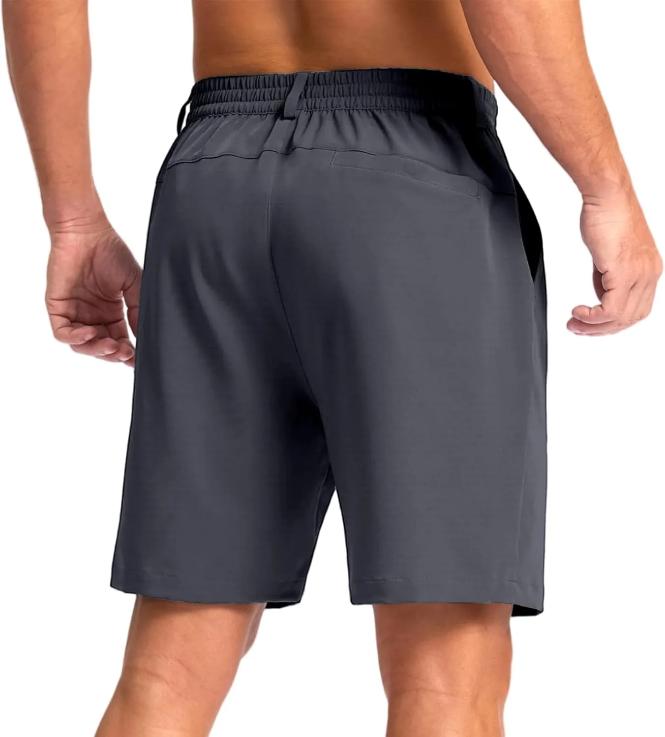 Men's Golf Shorts Button Up Zipper Casual Shorts Solid Color Straight Leg Pants Regular Fit Simple Stretch Pants