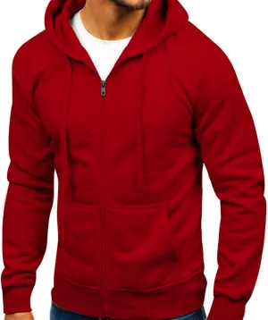 Mens Hoodies,Black Hoodie Full Zip Sweatshirts Jacket Teen Boys Fleece Coat Fall Casual Long Sleeve Zip Up Pullover