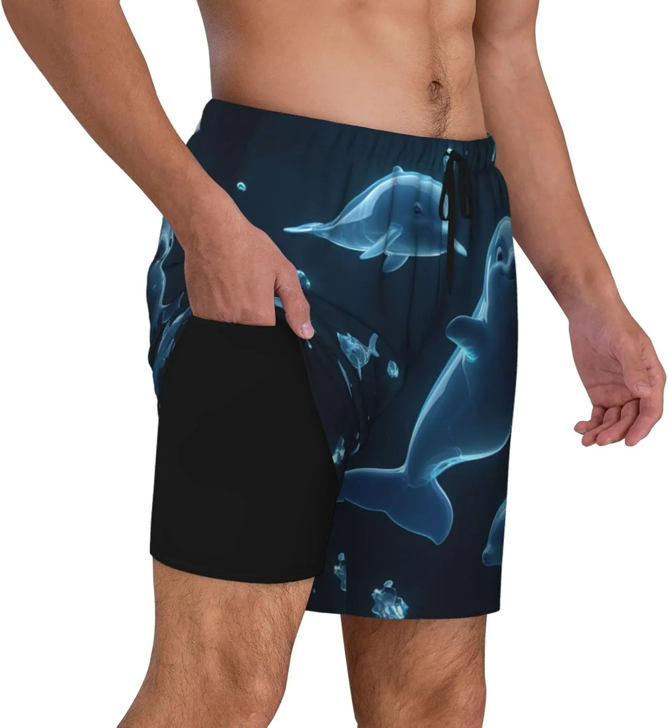 Men's Quick Dry Swim Shorts - Compression Liner Gym & Beach Athletic Shorts