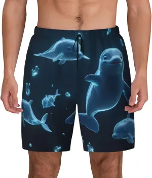 Men's Quick Dry Swim Shorts - Compression Liner Gym & Beach Athletic Shorts