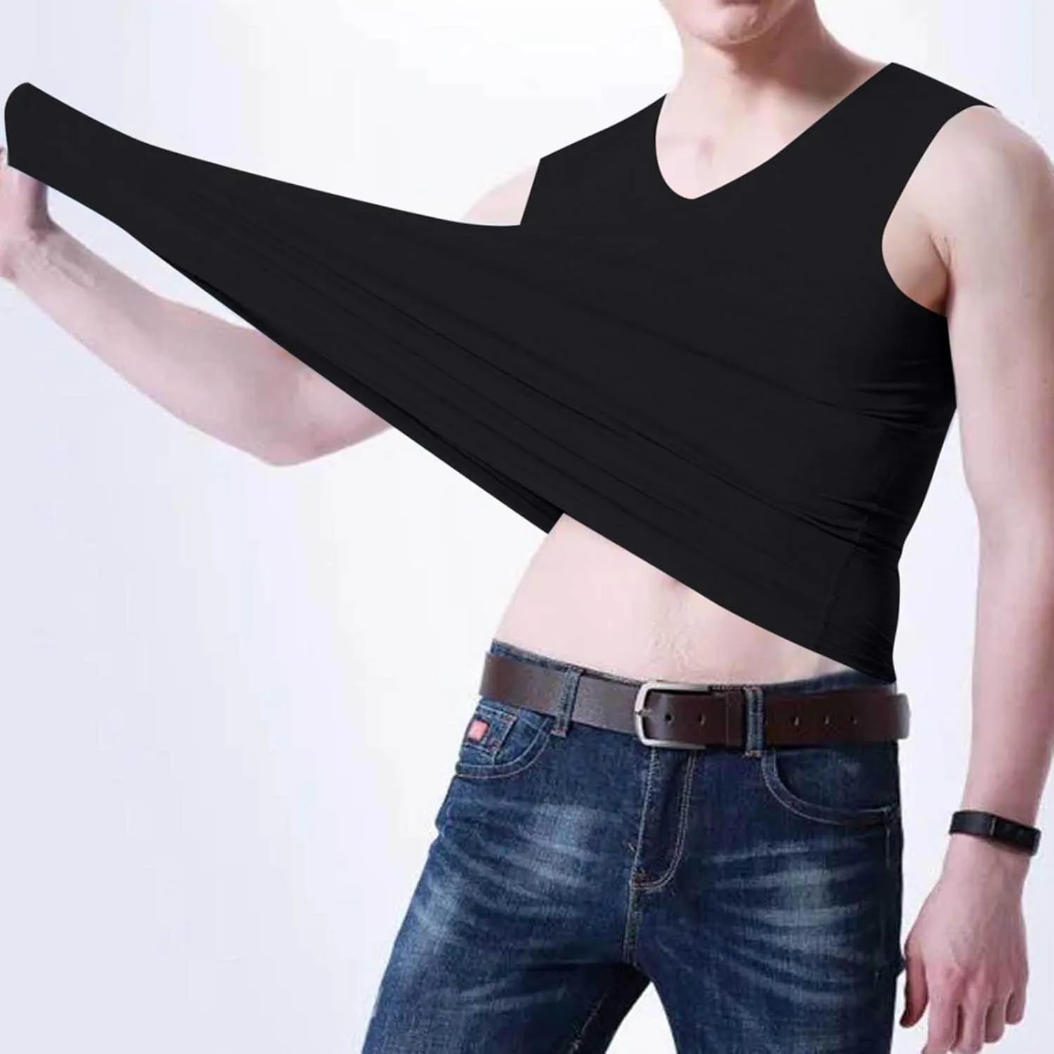 Men's Quick Dry Workout Tank Tops Breathable Comfy Gym Sleeveless Muscle V Neck Shirts for Active Gym Bodybuilding