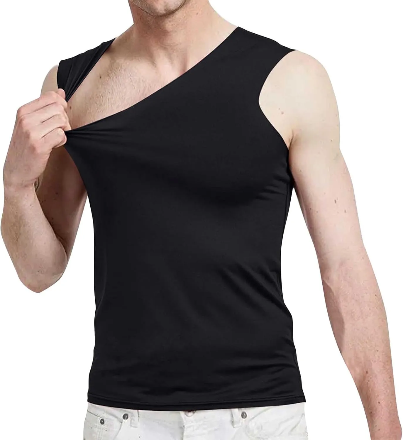 Men's Quick Dry Workout Tank Tops Breathable Comfy Gym Sleeveless Muscle V Neck Shirts for Active Gym Bodybuilding