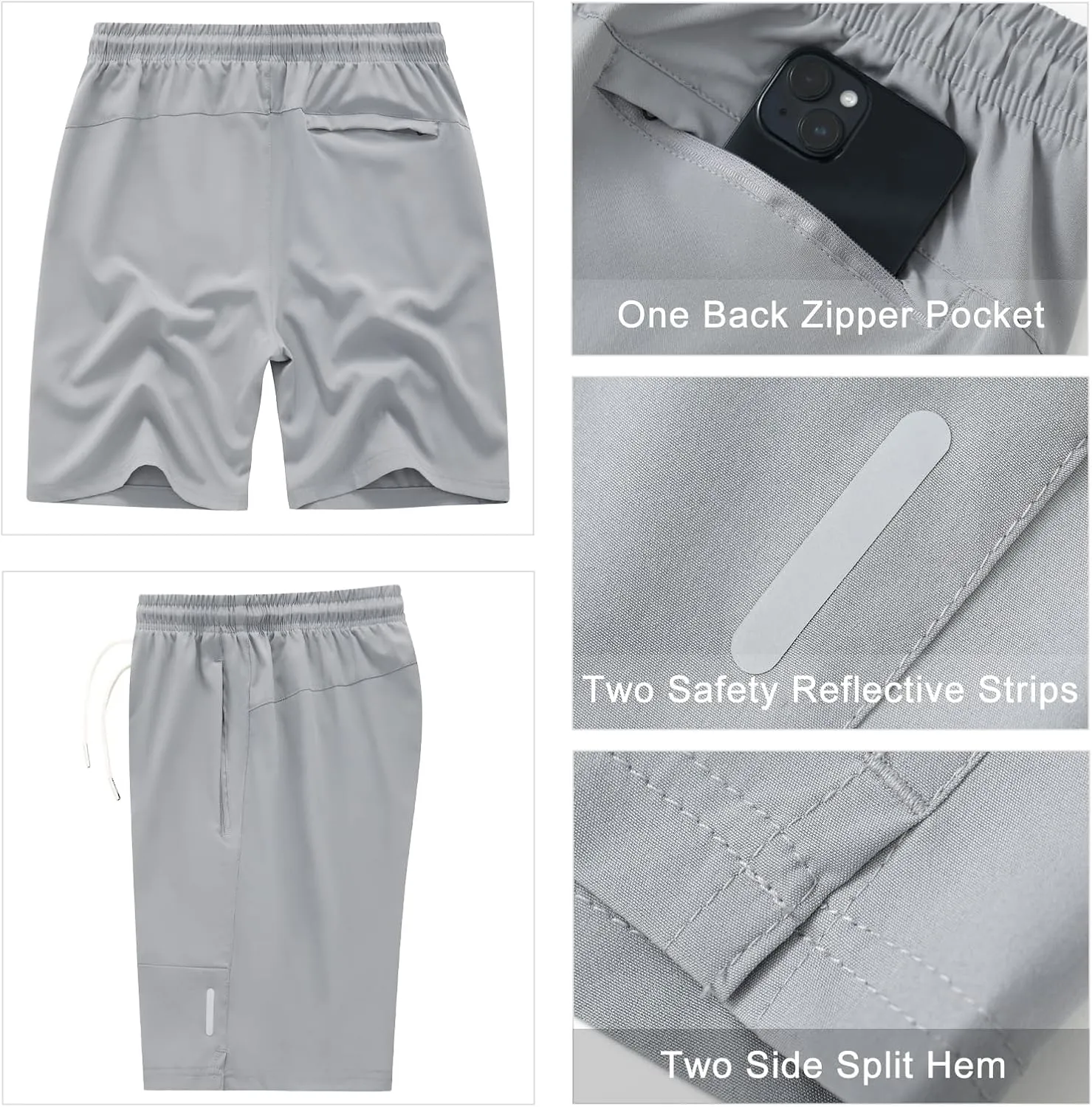 Men's Running Athletic Shorts Quick Dry Lightweight Gym Shorts for Men Workout Basketball Exercise Shorts with Pockets