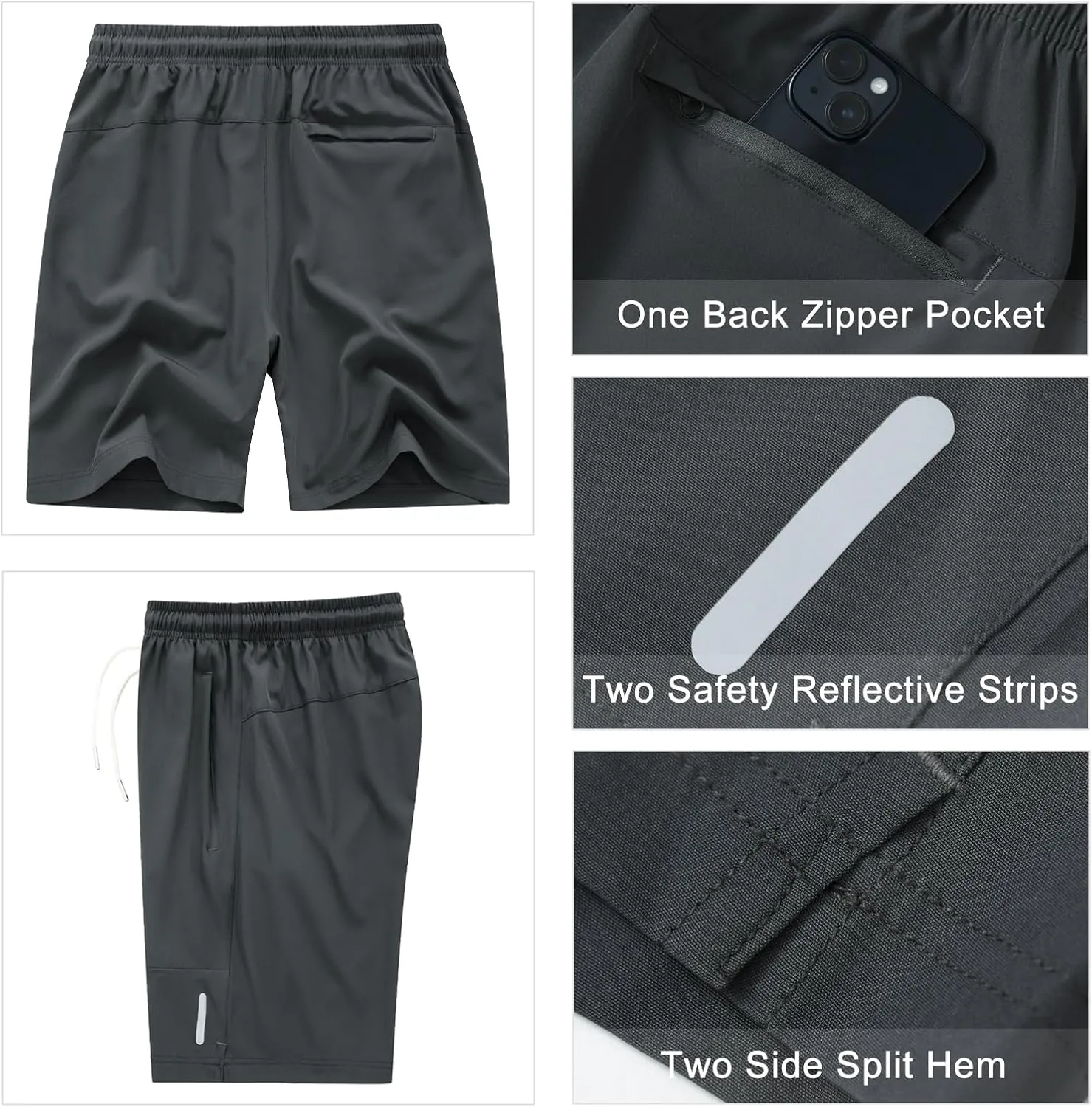 Men's Running Athletic Shorts Quick Dry Lightweight Gym Shorts for Men Workout Basketball Exercise Shorts with Pockets