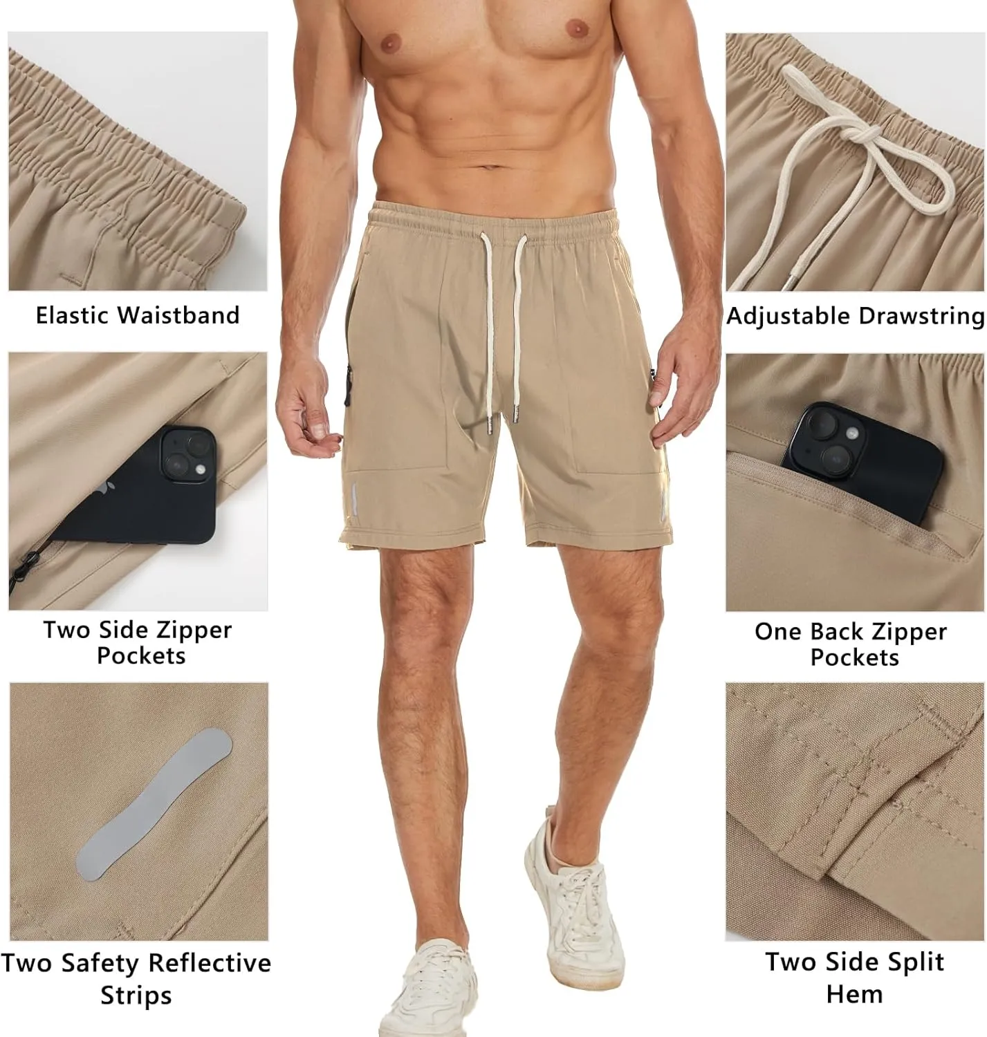 Men's Running Athletic Shorts Quick Dry Lightweight Gym Shorts for Men Workout Basketball Exercise Shorts with Pockets