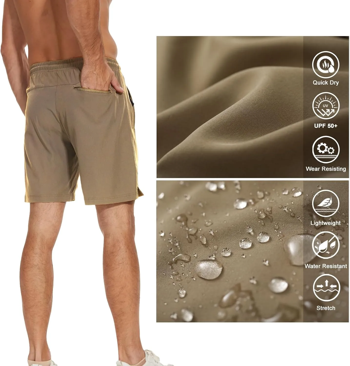 Men's Running Athletic Shorts Quick Dry Lightweight Gym Shorts for Men Workout Basketball Exercise Shorts with Pockets