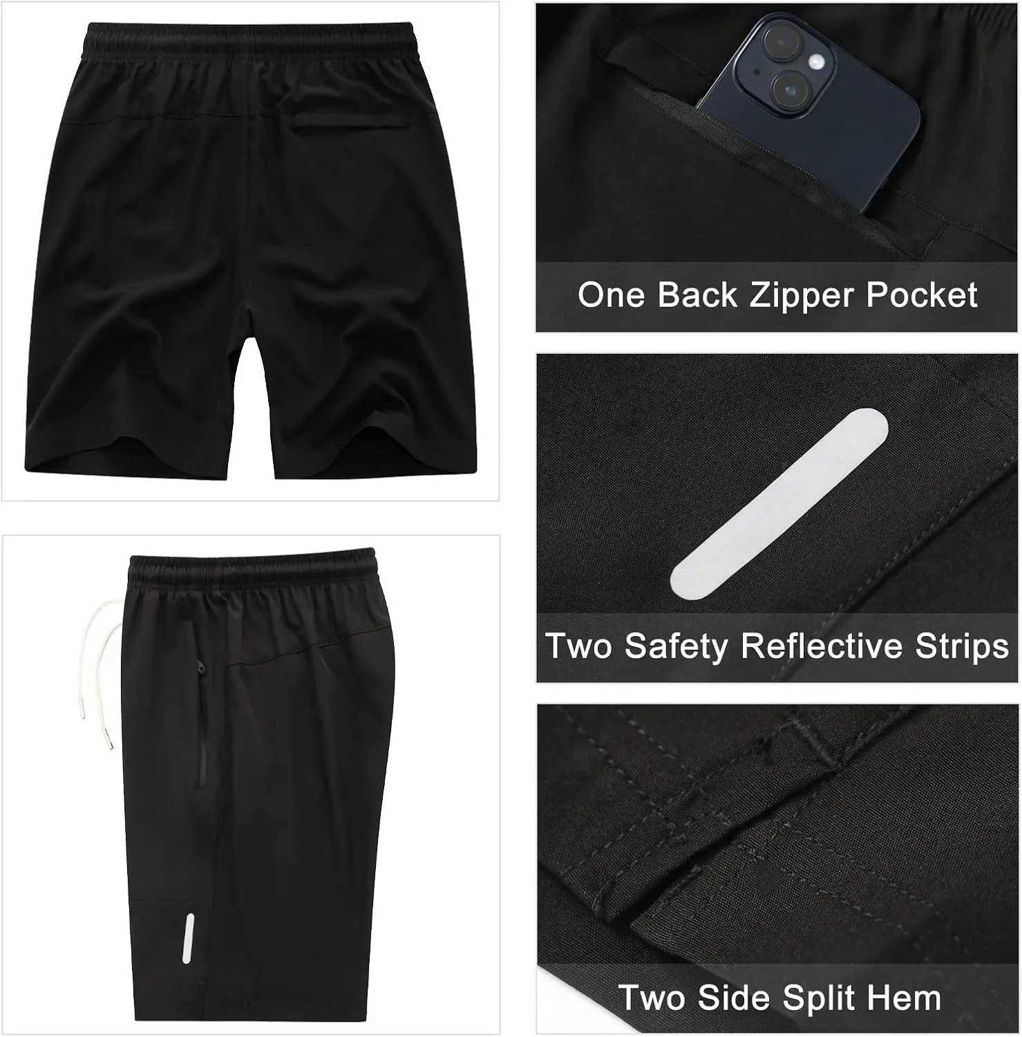 Men's Running Athletic Shorts Quick Dry Lightweight Gym Shorts for Men Workout Basketball Exercise Shorts with Pockets