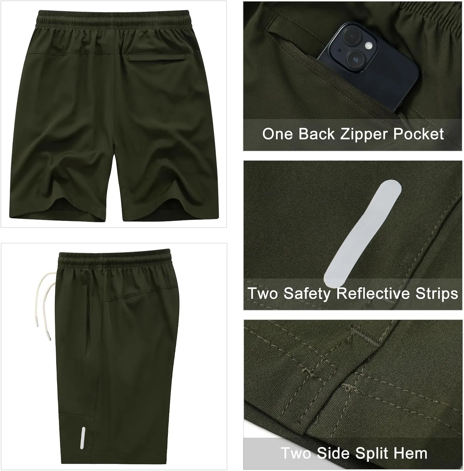 Men's Running Athletic Shorts Quick Dry Lightweight Gym Shorts for Men Workout Basketball Exercise Shorts with Pockets
