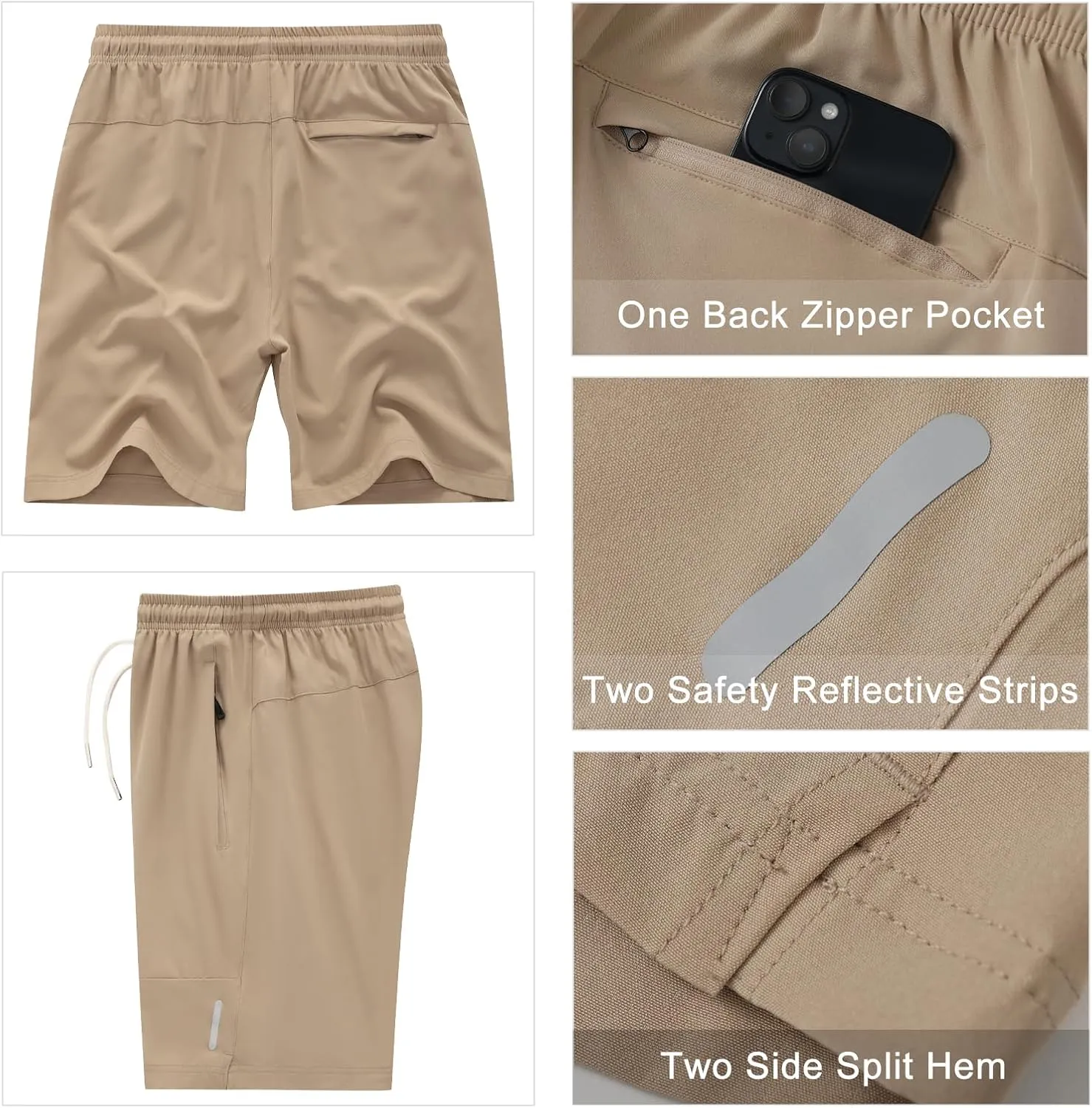 Men's Running Athletic Shorts Quick Dry Lightweight Gym Shorts for Men Workout Basketball Exercise Shorts with Pockets