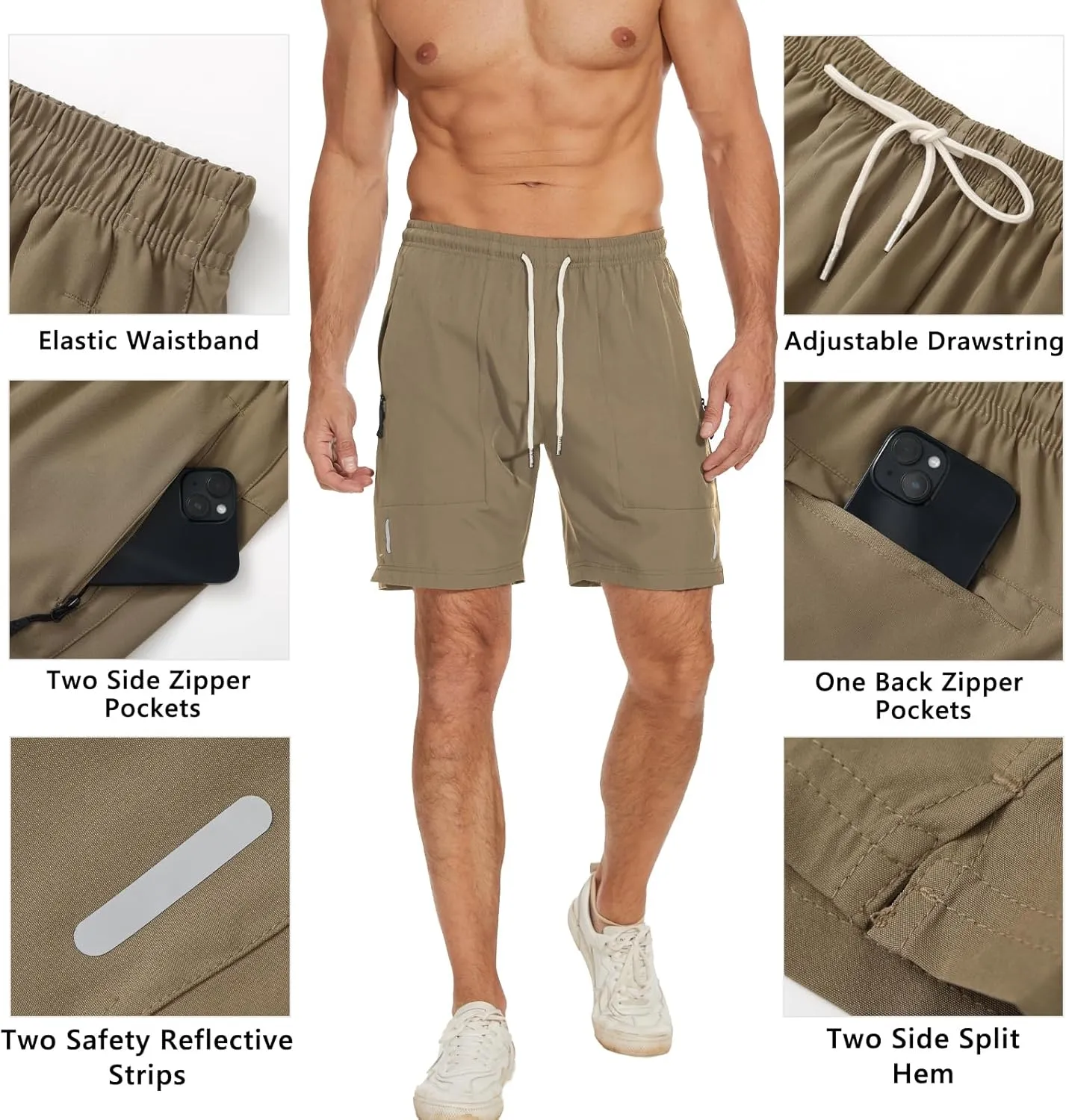 Men's Running Athletic Shorts Quick Dry Lightweight Gym Shorts for Men Workout Basketball Exercise Shorts with Pockets
