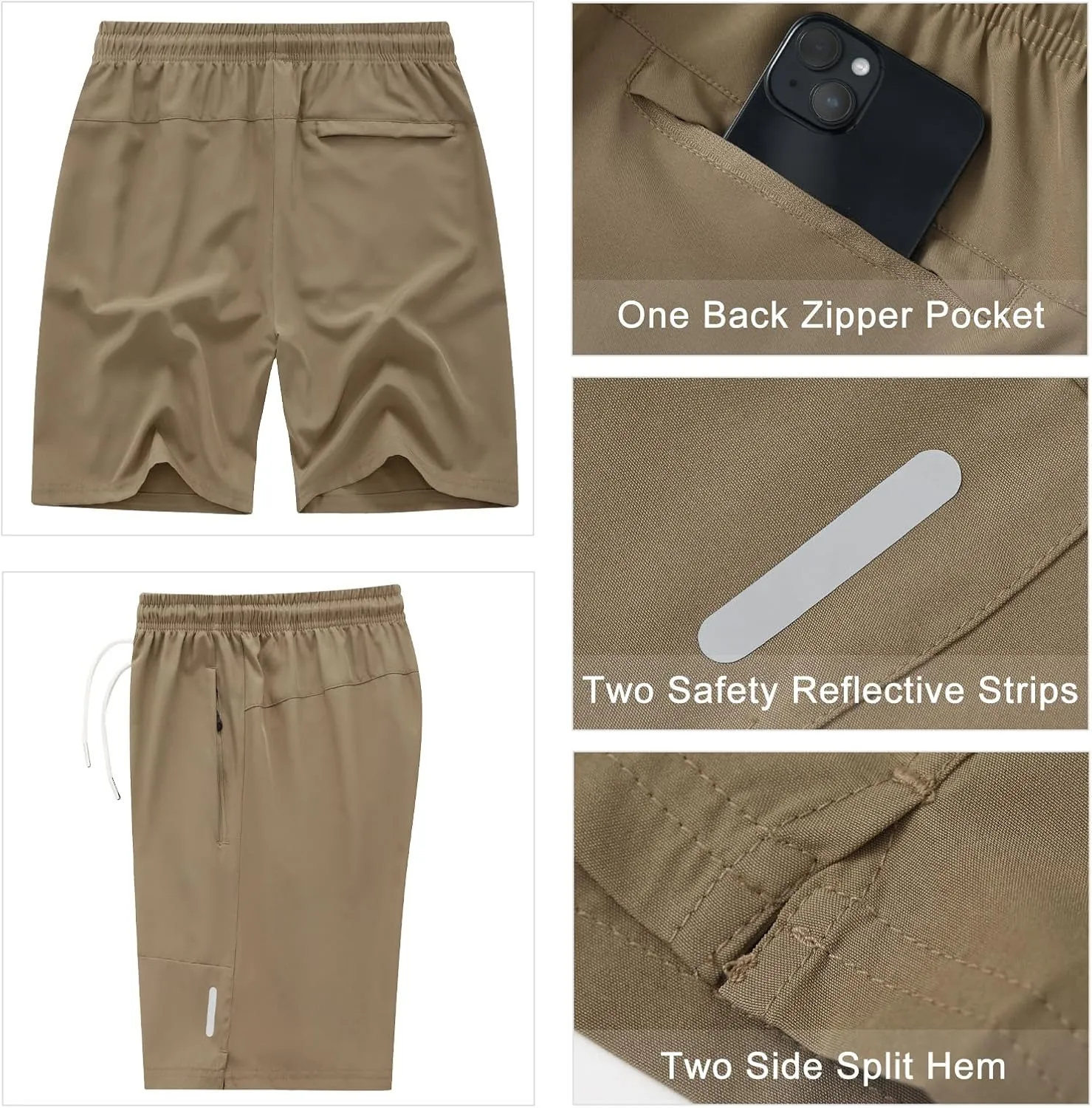 Men's Running Athletic Shorts Quick Dry Lightweight Gym Shorts for Men Workout Basketball Exercise Shorts with Pockets