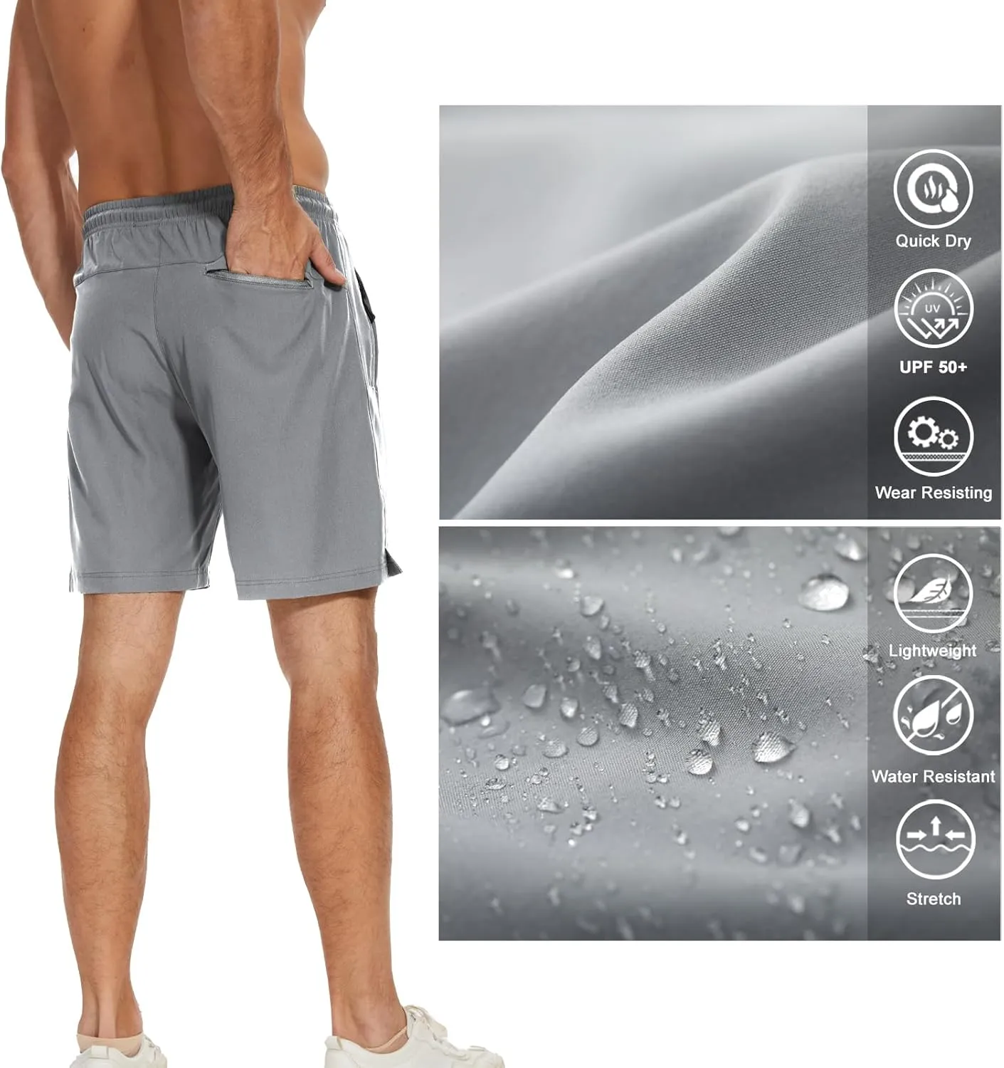 Men's Running Athletic Shorts Quick Dry Lightweight Gym Shorts for Men Workout Basketball Exercise Shorts with Pockets