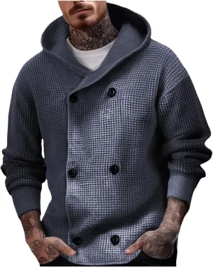 Mens Shawl Collar Knit Cardigan Sweater Outwear Button Down Long Sleeve Casual Fall Outfits 2024 Cardigans Sweater
