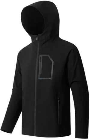 Men's Shell Tactical Jacket Men's Hunting Mountain Softshell Hoodie Jacket Hooded Sun Shirt Rain Hoody Lightweight