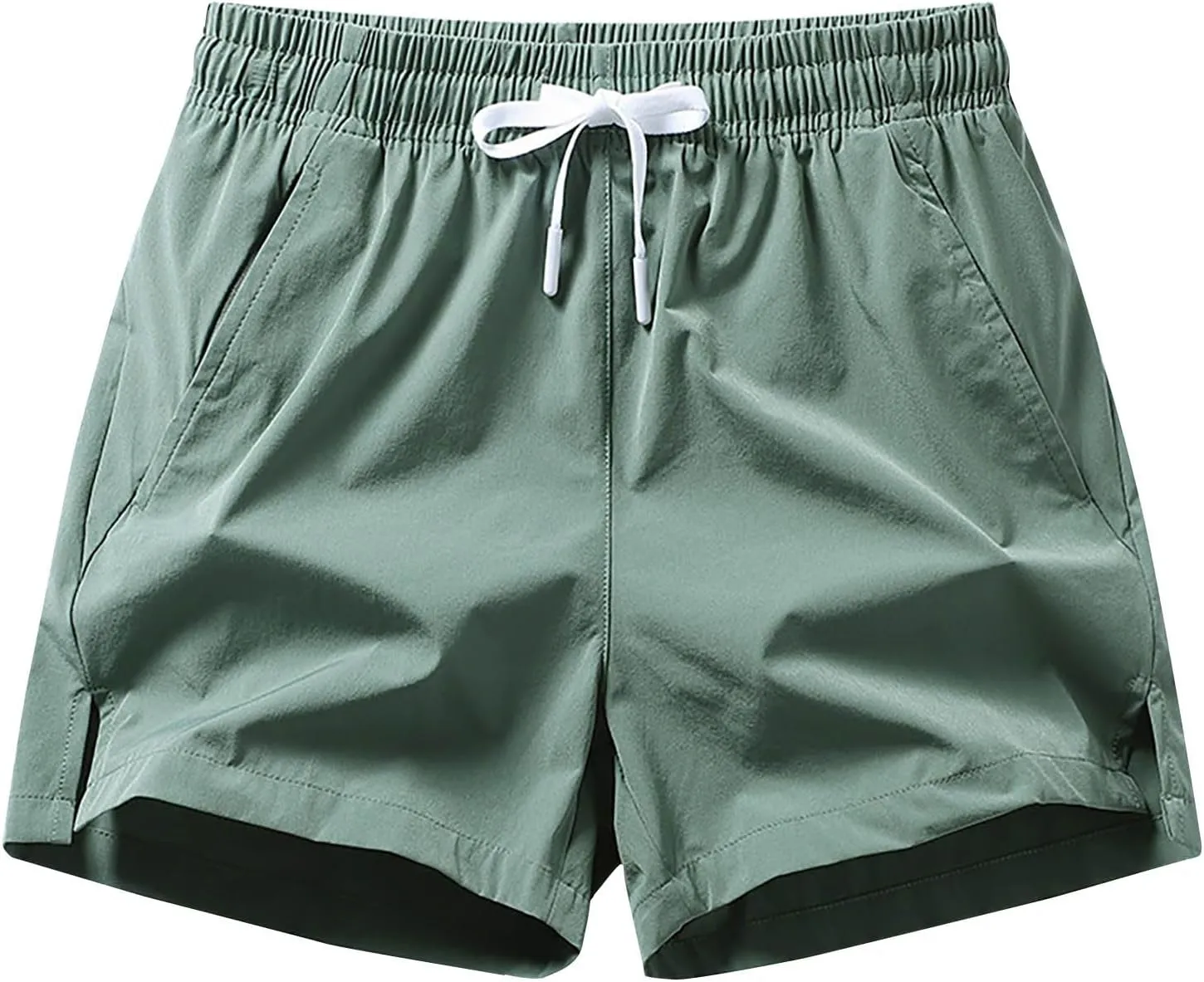 Mens Shorts 5 Inch Lightweight Drawstring Waist Athletic Short Summer Quick Dry Beach Gym Workout Casual Pants