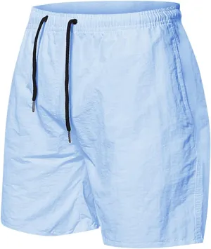 Mens Shorts 5 Inch Men's Solid 5 Inch Inseam Quick Dry Lightweight Straight Athletic Running Shorts Training Shorts