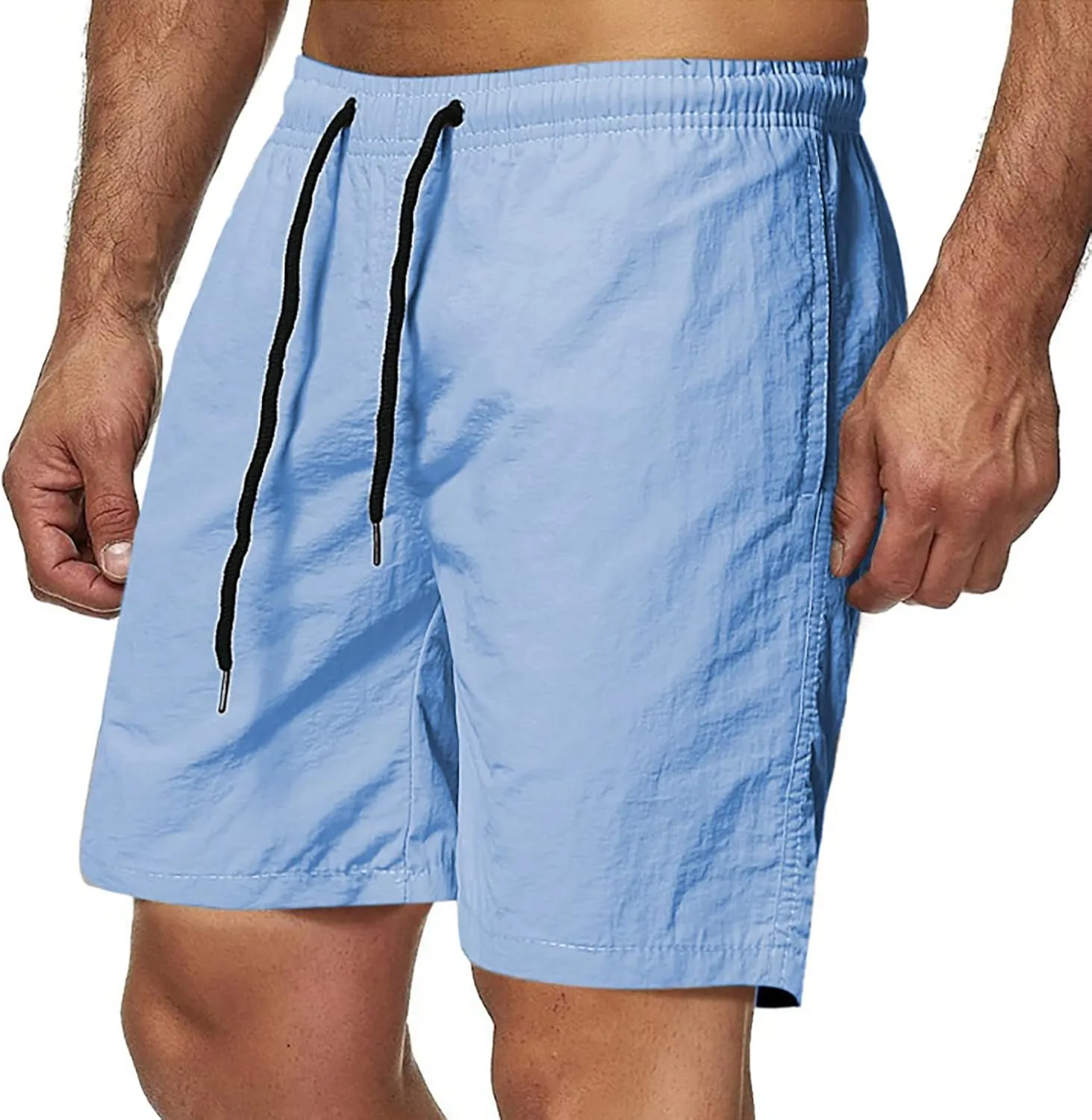 Mens Shorts 5 Inch Men's Solid 5 Inch Inseam Quick Dry Lightweight Straight Athletic Running Shorts Training Shorts