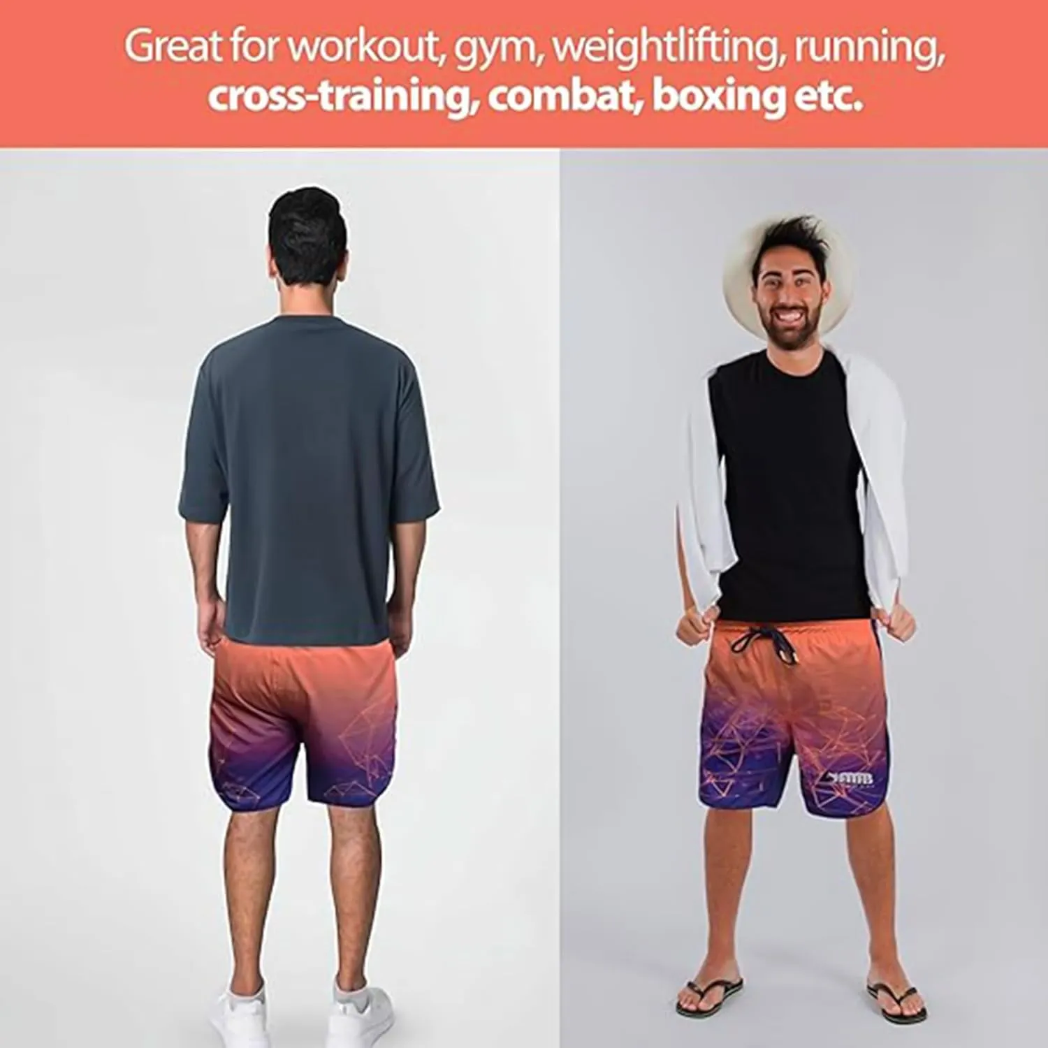 Mens Shorts for Gym Workout, Running Shorts, Athletic Shorts for Men with 2 Zipper Pockets Lightweight Quick Dry by 5AMAB