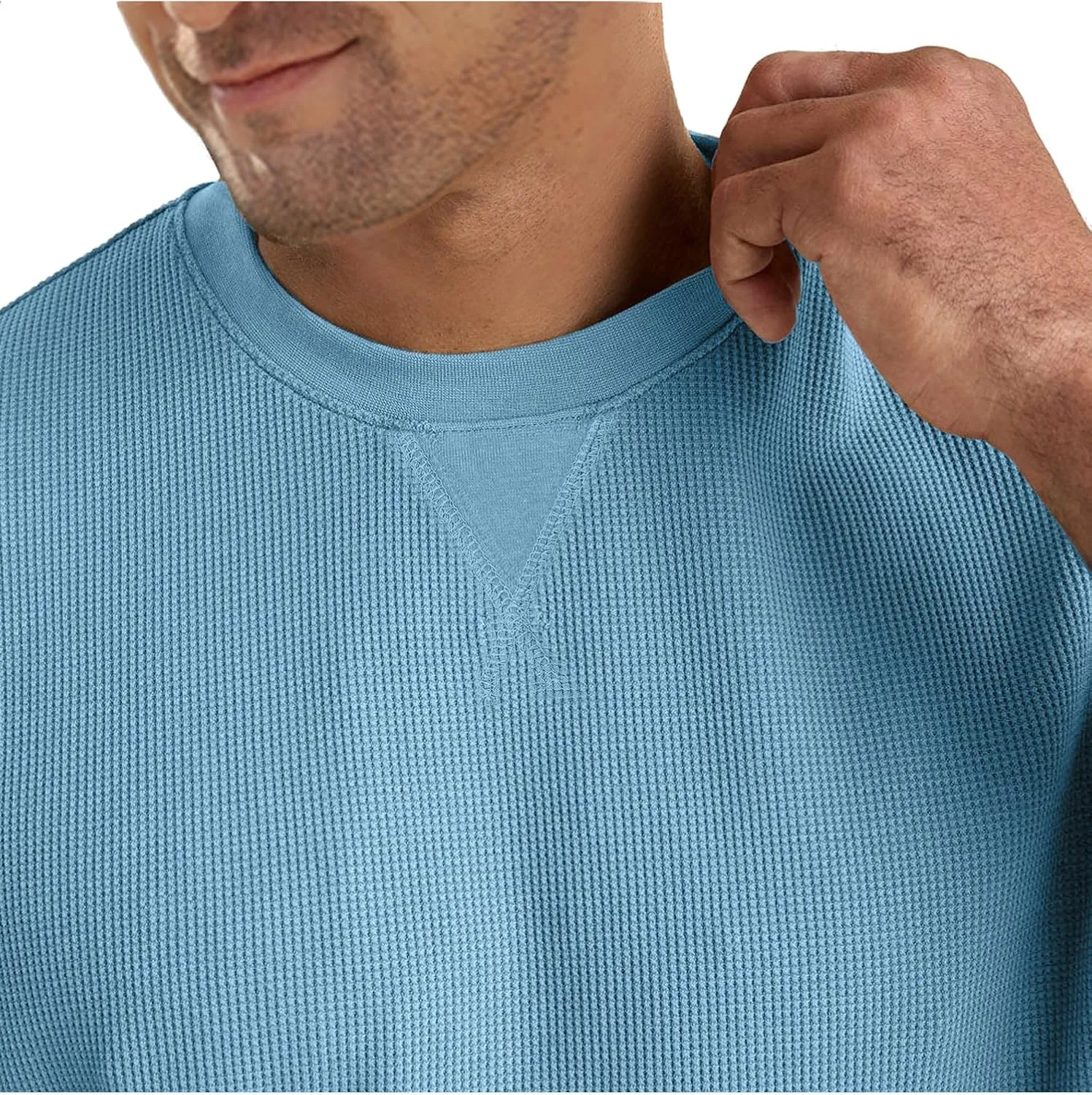 Men's T-Shirt Casual Knit Short Sleeve Shape-Resistant Crewneck Waffle Textured Solid Color Cotton Knitted Tees