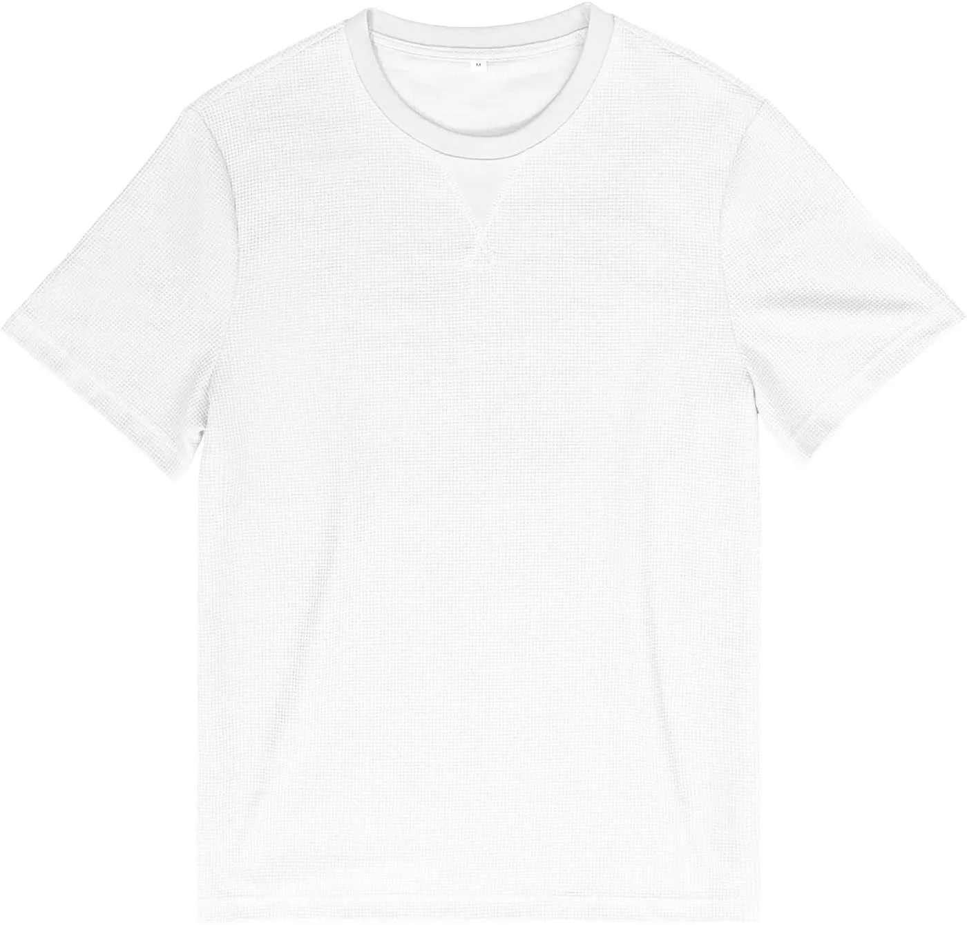 Men's T-Shirt Casual Knit Short Sleeve Shape-Resistant Crewneck Waffle Textured Solid Color Cotton Knitted Tees