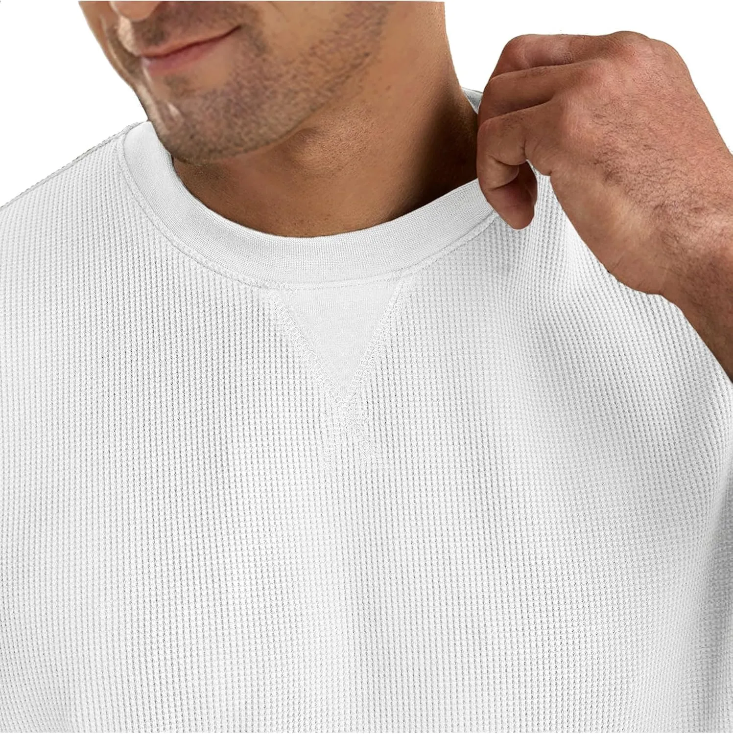 Men's T-Shirt Casual Knit Short Sleeve Shape-Resistant Crewneck Waffle Textured Solid Color Cotton Knitted Tees