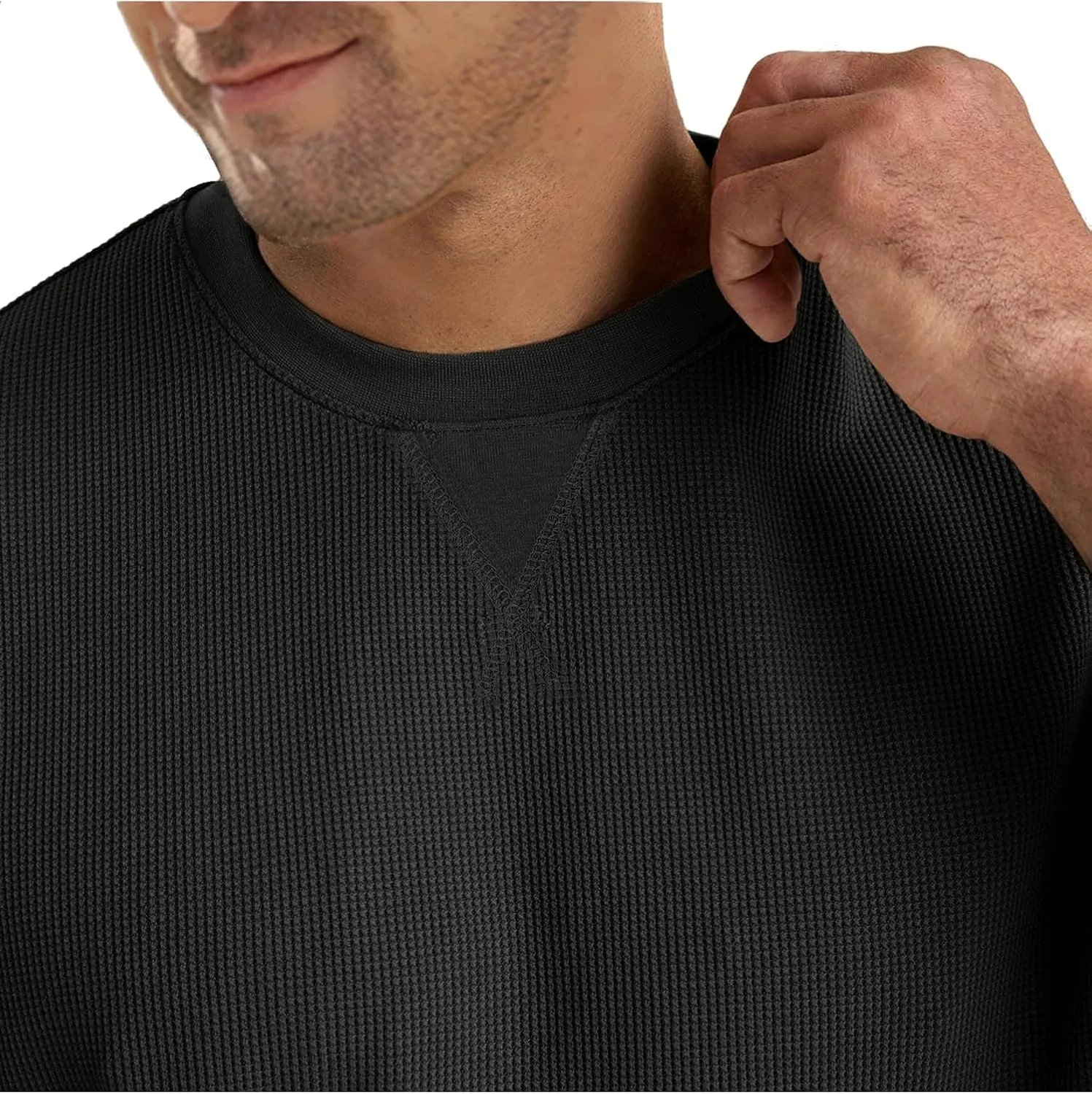 Men's T-Shirt Casual Knit Short Sleeve Shape-Resistant Crewneck Waffle Textured Solid Color Cotton Knitted Tees
