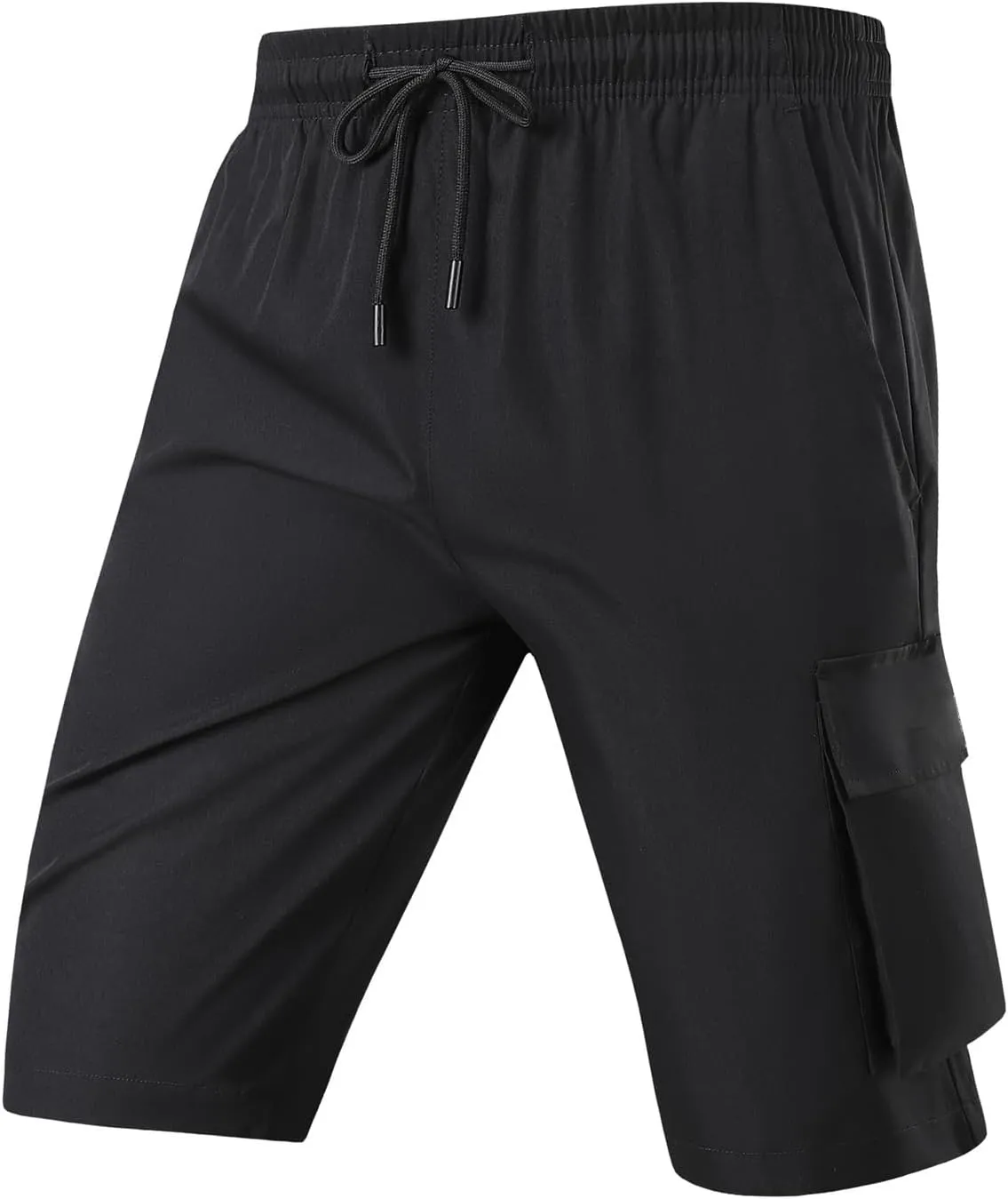 Men's Tactical Cargo Shorts Drawstring Breathable Jogging Shorts Straight Leg Baggy Pants with Multiple Pockets