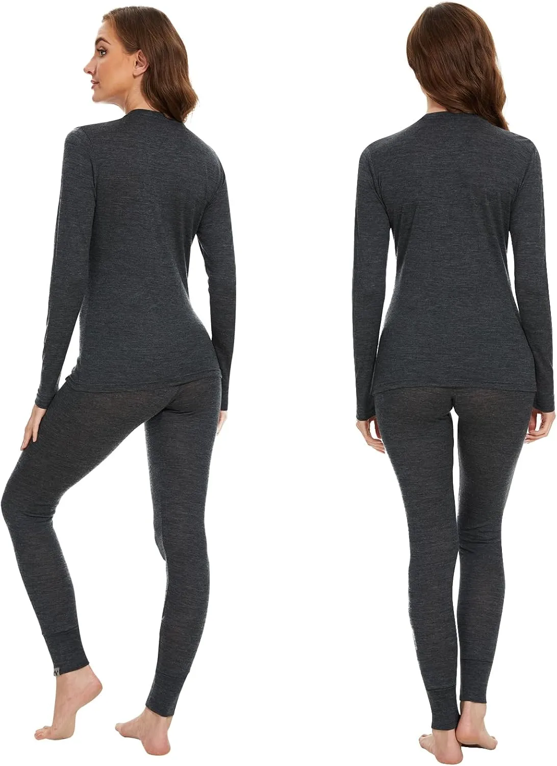 MERINNOVATION Merino Wool Base Layer Set for Women 100% Merino Wool Thermal Underwear Set