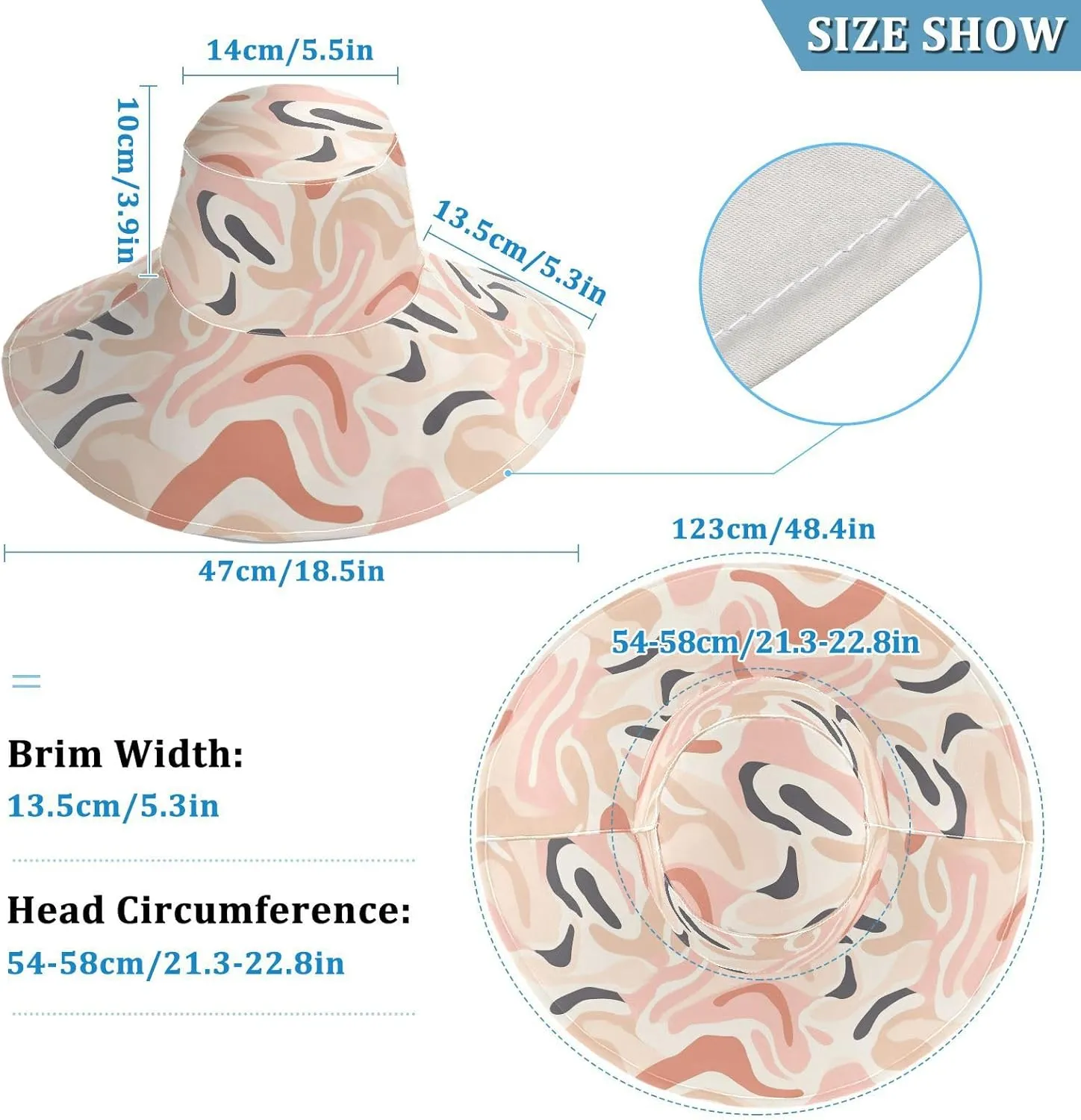 MNSRUU Wide Brim Hats for Women Heart Shape Sun Hat Packable Sun Visors