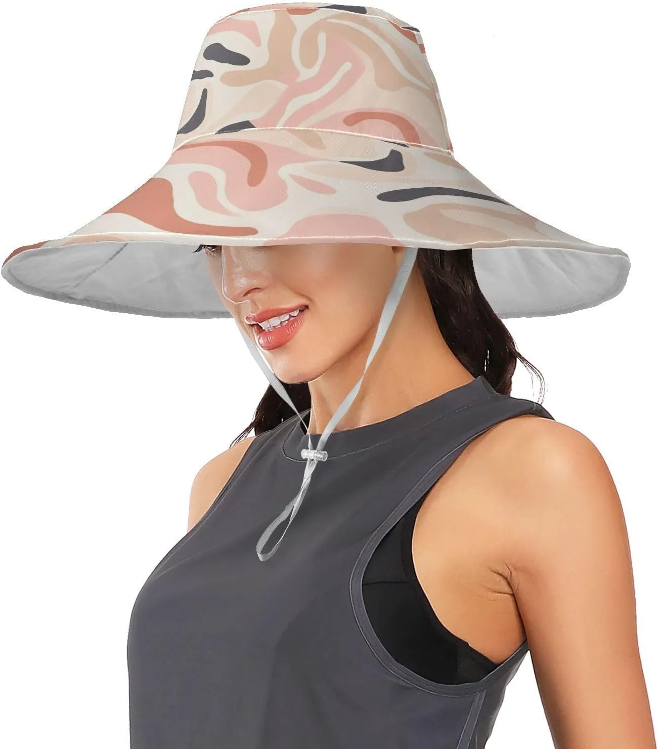 MNSRUU Wide Brim Hats for Women Heart Shape Sun Hat Packable Sun Visors