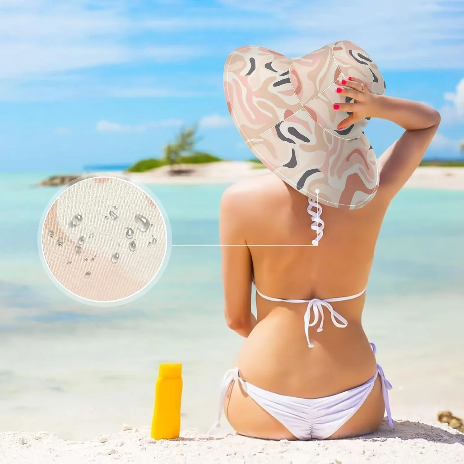 MNSRUU Wide Brim Hats for Women Heart Shape Sun Hat Packable Sun Visors