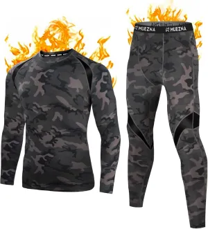 Muezna Men's Thermal Top and Bottom Set Underwear Long Johns Base Layer with Soft Fleece Lined