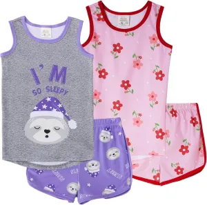 MyFav Big Kids Girls Sleeveless Sleepwears Hearts Shape Striped Pajama Nightgown